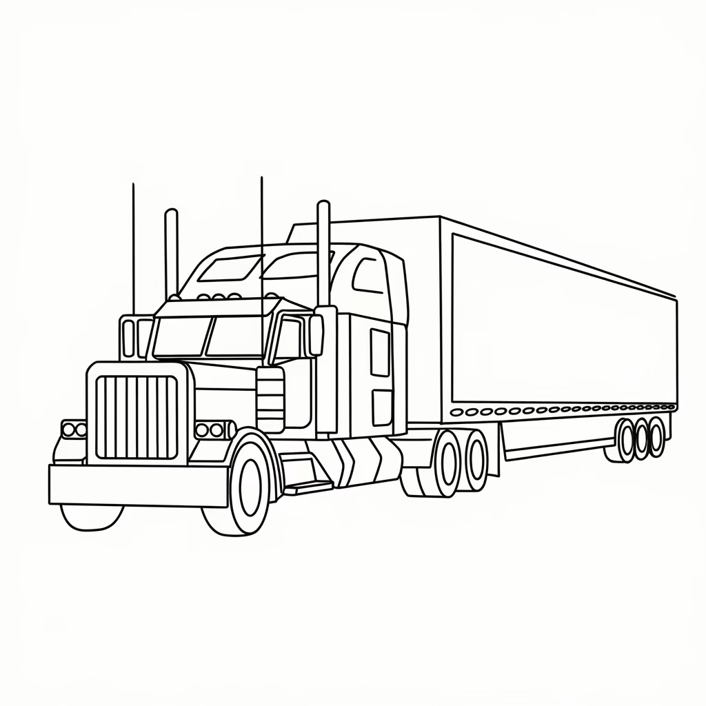 Carreta para colorir — desenho para imprimir