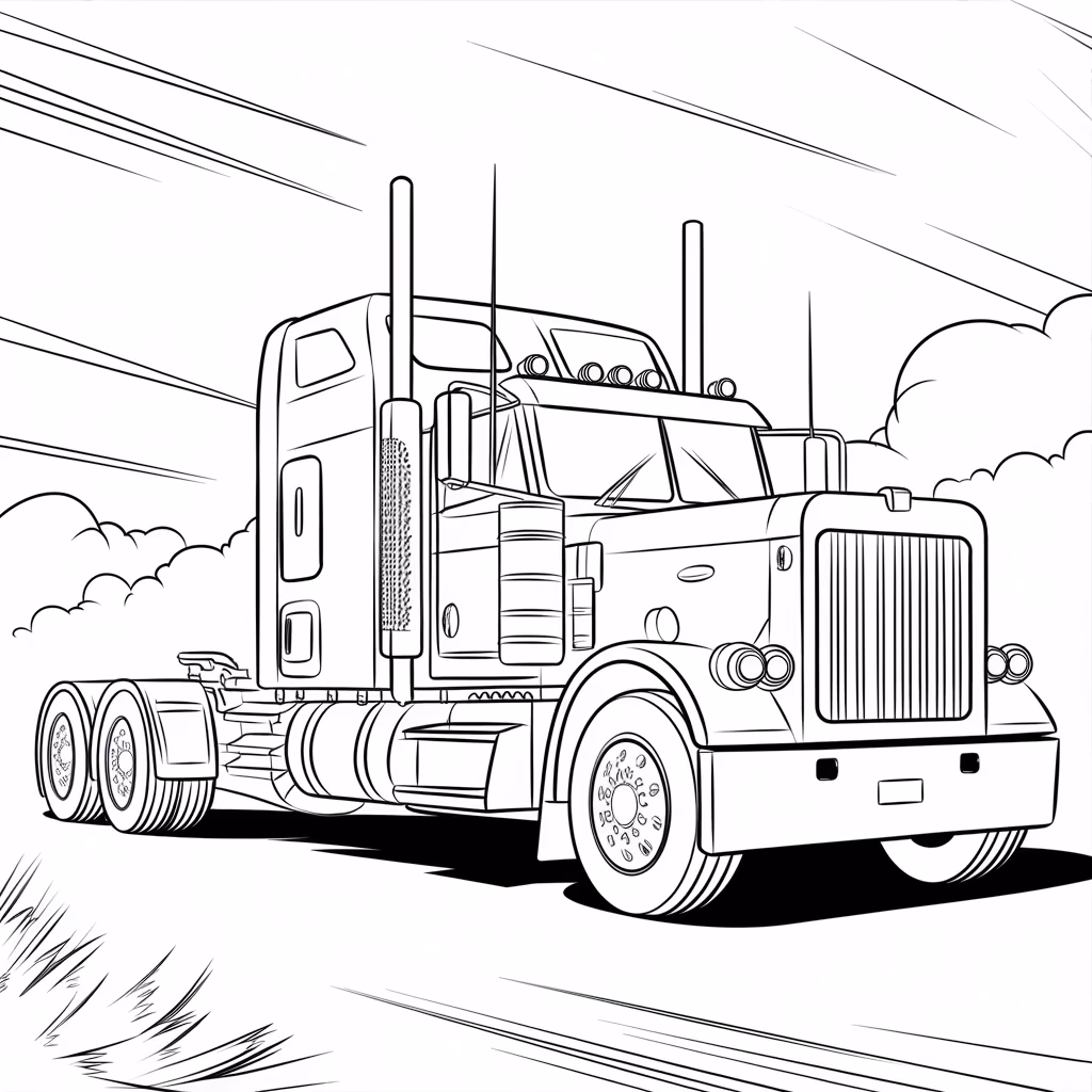 Carreta para colorir — desenho para imprimir