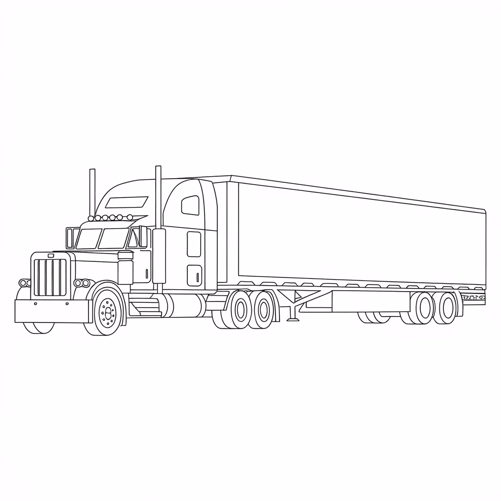 Carreta para colorir — desenho para imprimir