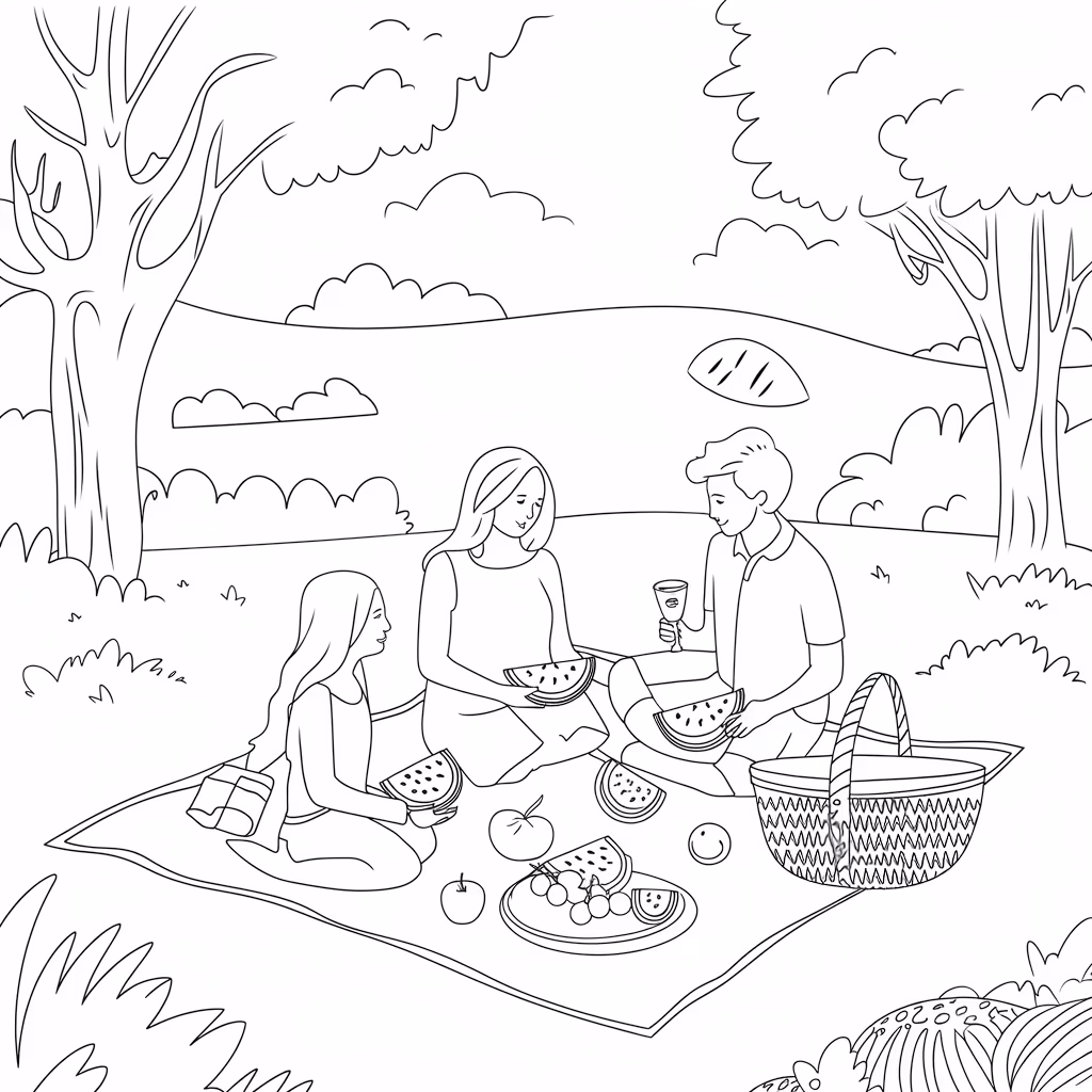 Melancia para colorir — desenho para imprimir