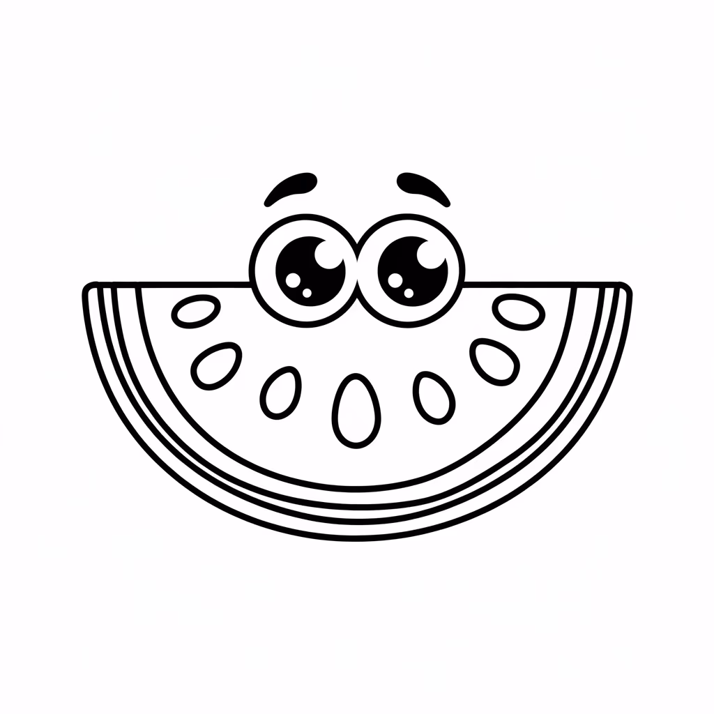 Melancia para colorir — desenho para imprimir