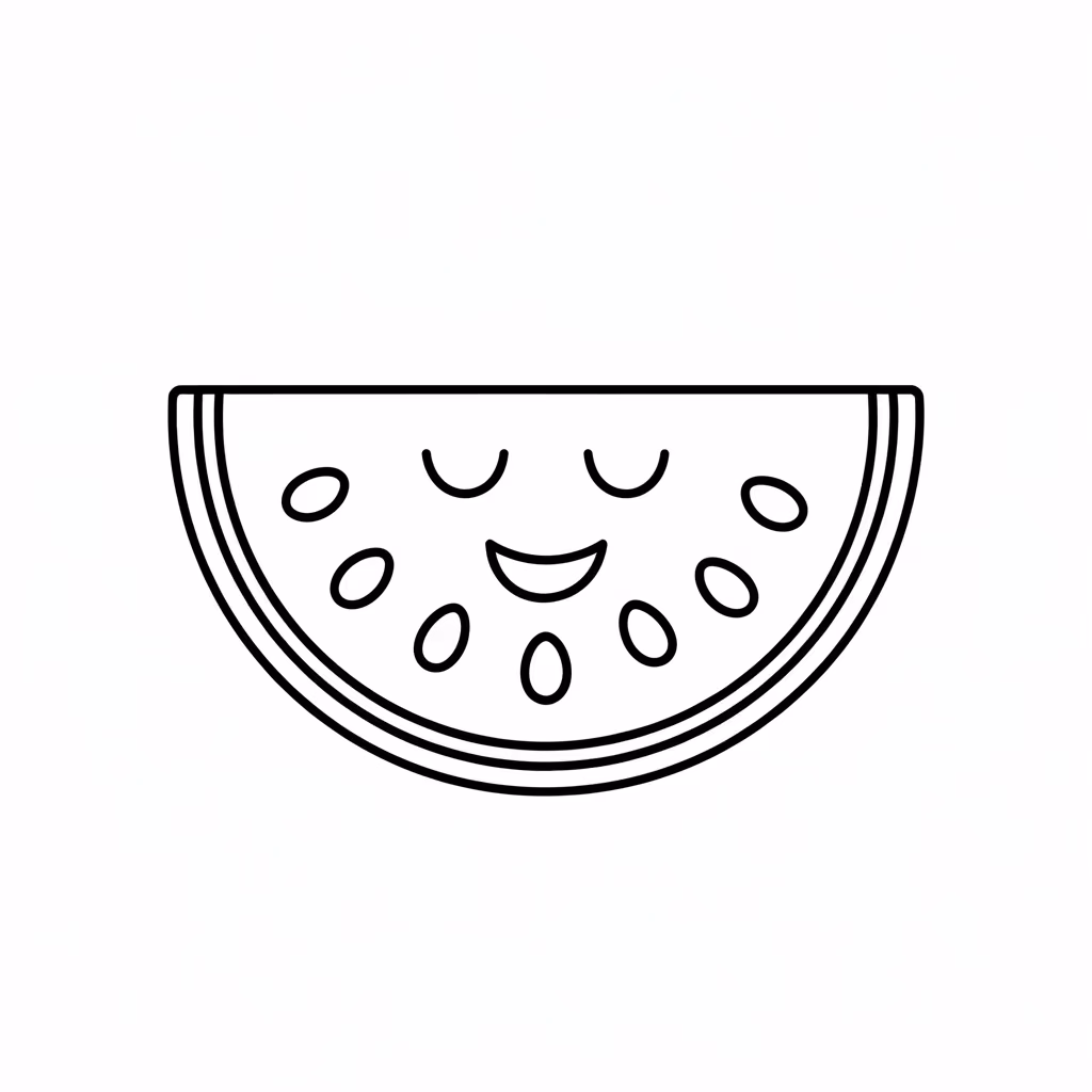 Melancia para colorir — desenho para imprimir