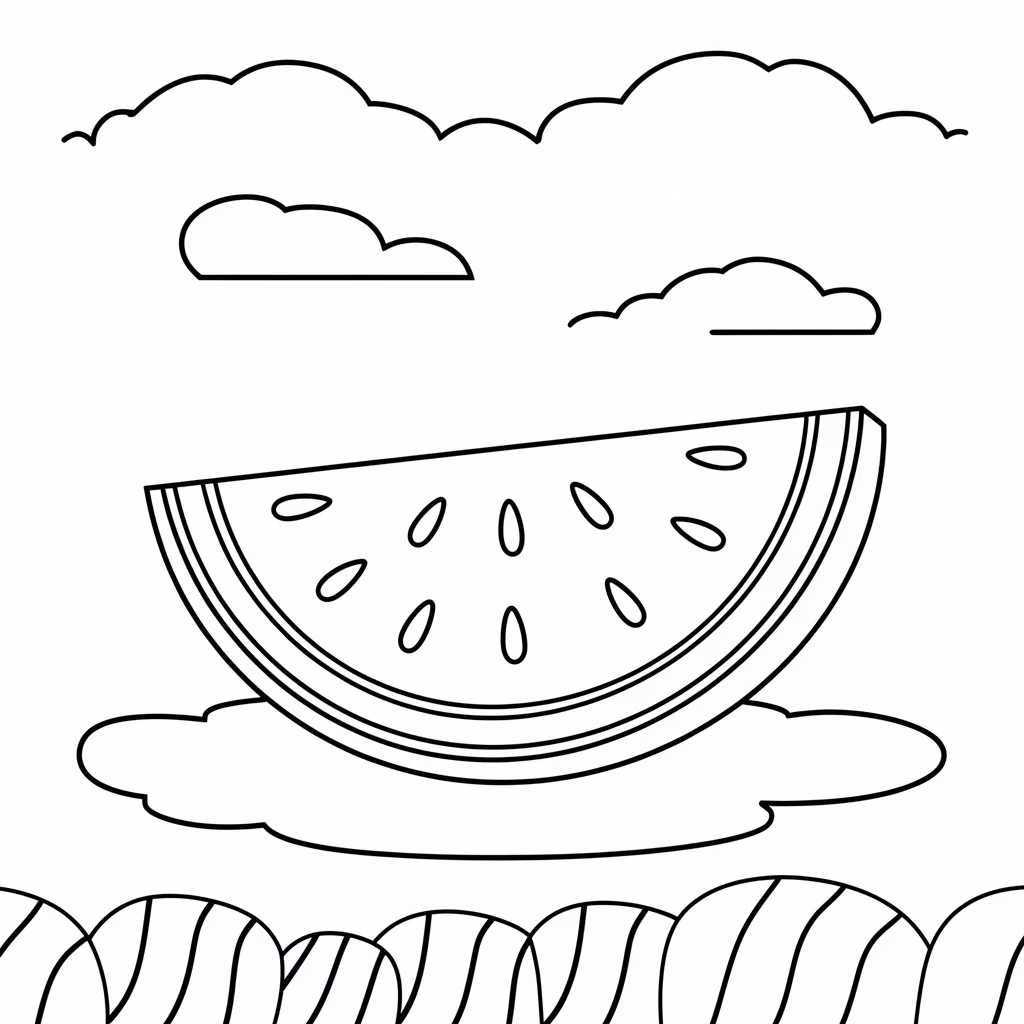 Melancia para colorir — desenho para imprimir