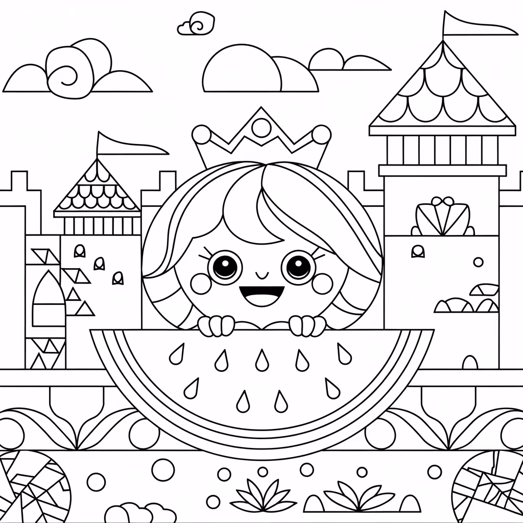 Melancia para colorir — desenho para imprimir