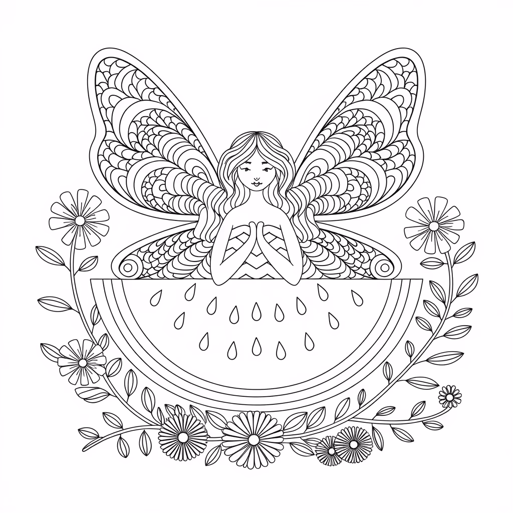 Melancia para colorir — desenho para imprimir