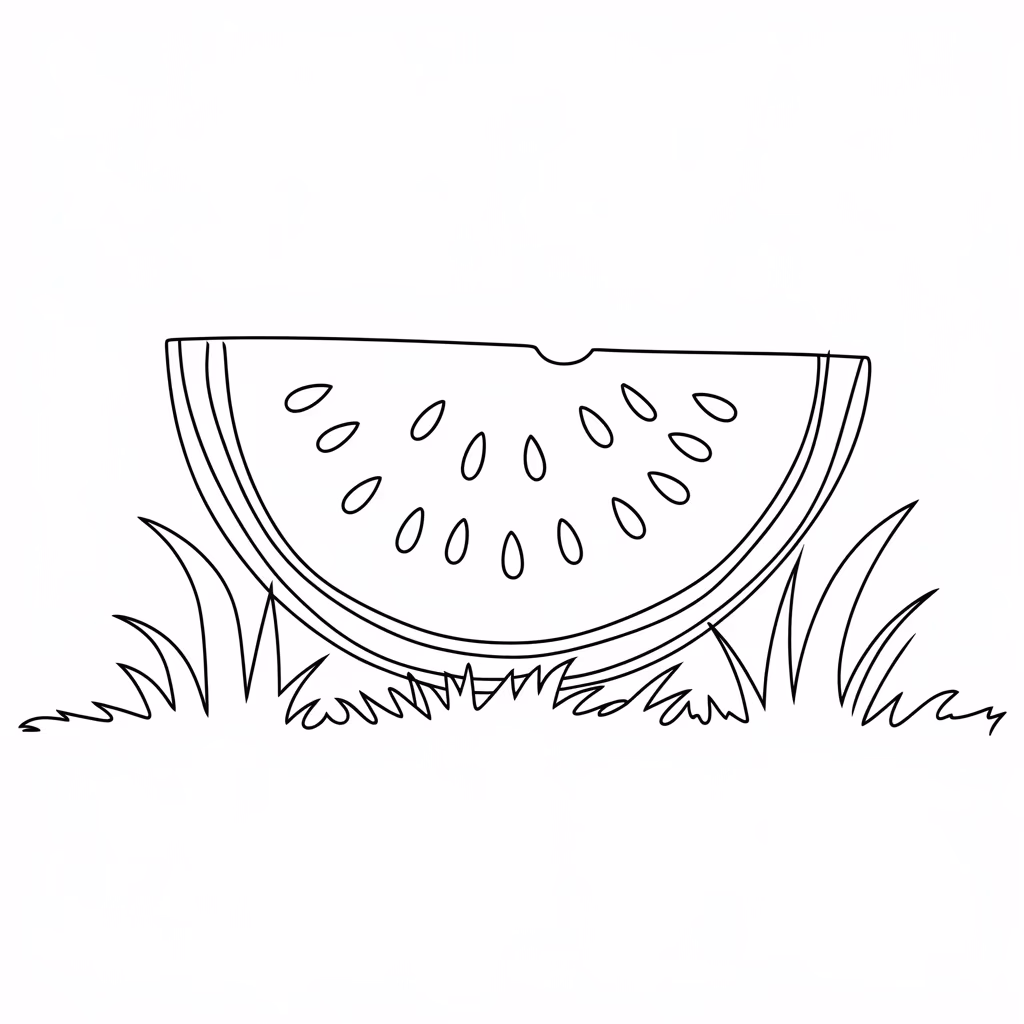 Melancia para colorir — desenho para imprimir