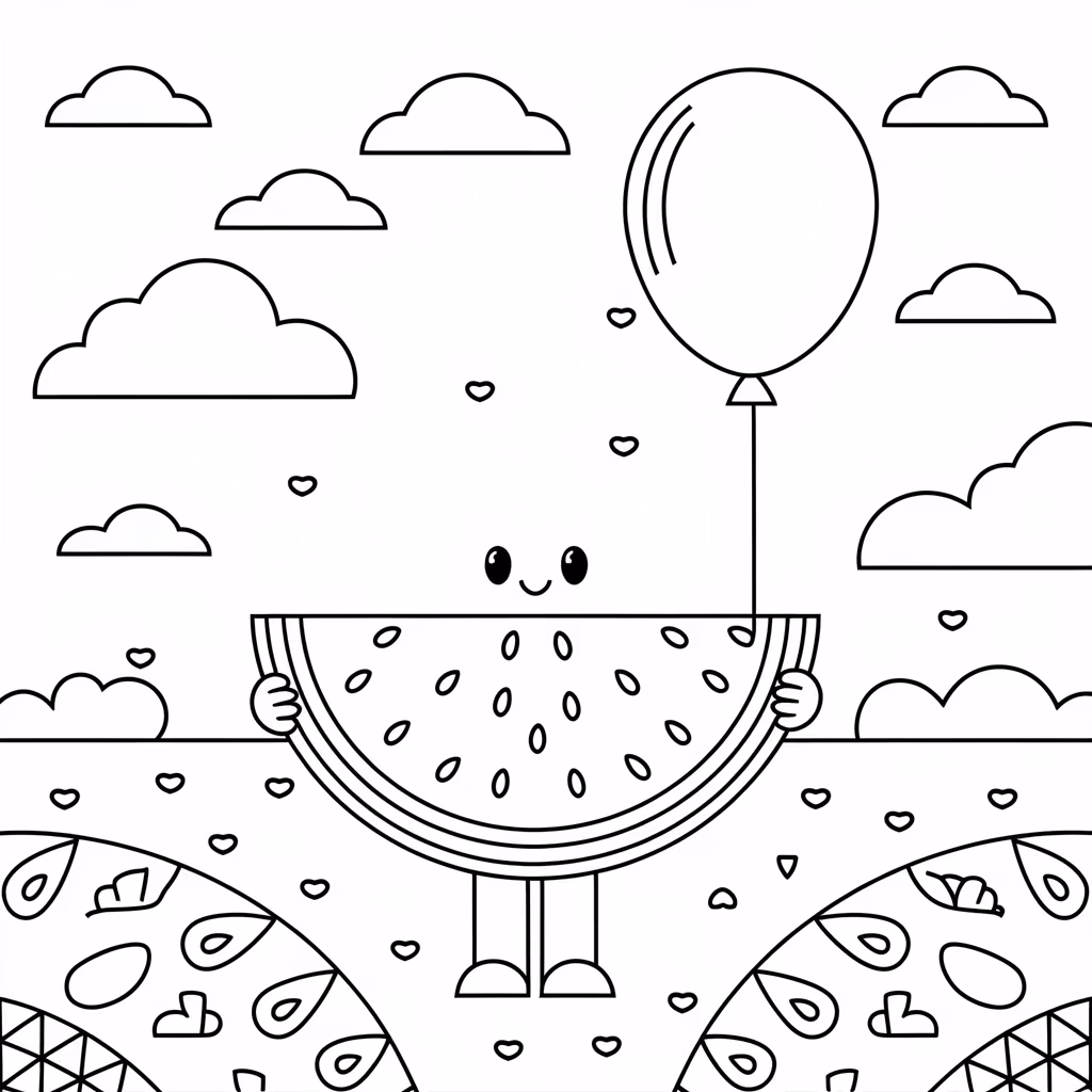 Melancia para colorir — desenho para imprimir
