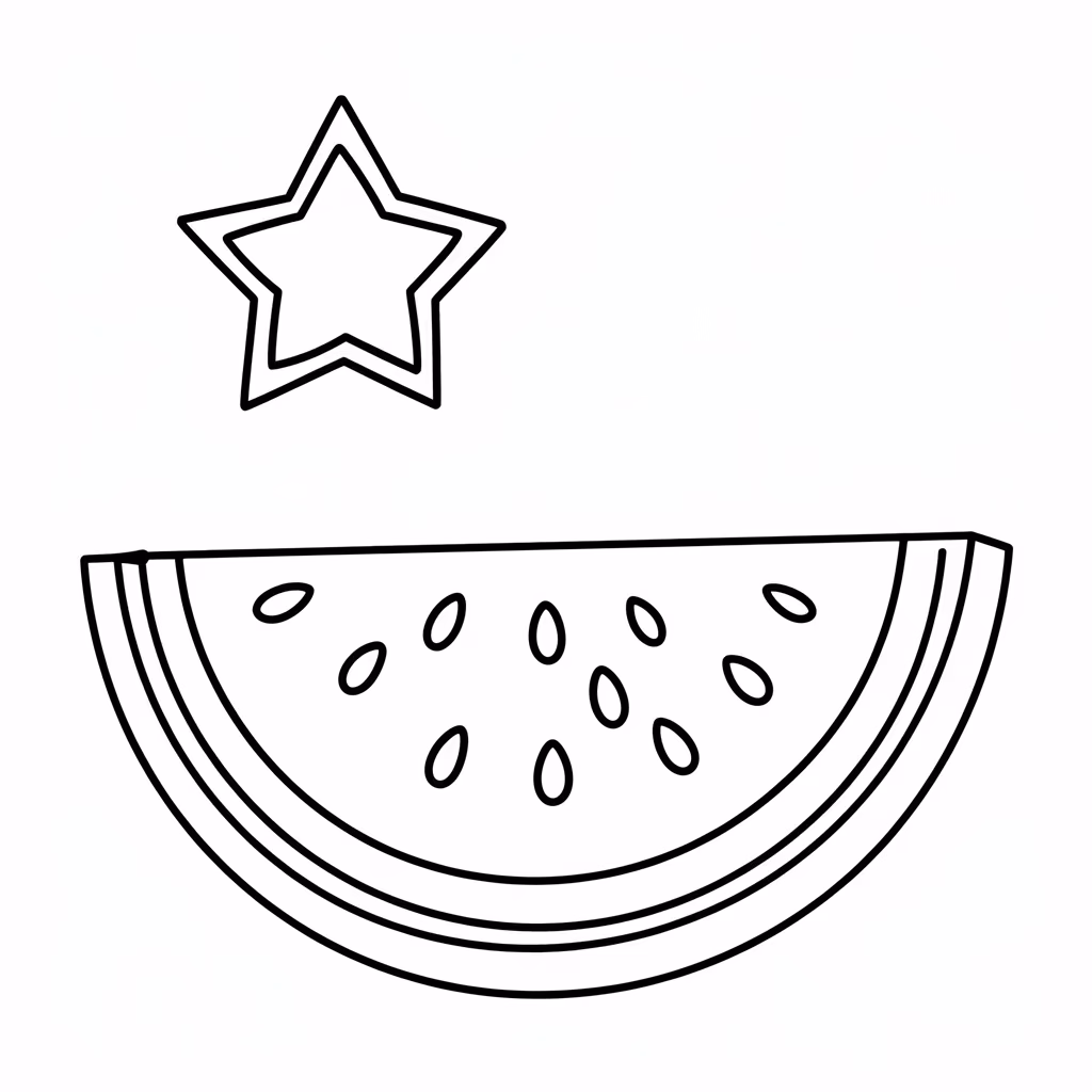 Melancia para colorir — desenho para imprimir