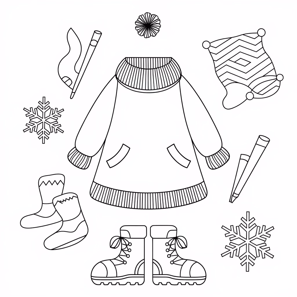 Roupas moda para colorir — desenho para imprimir