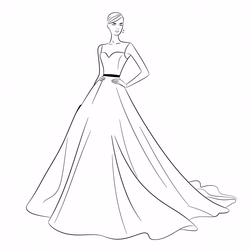 Roupas moda para colorir — desenho para imprimir
