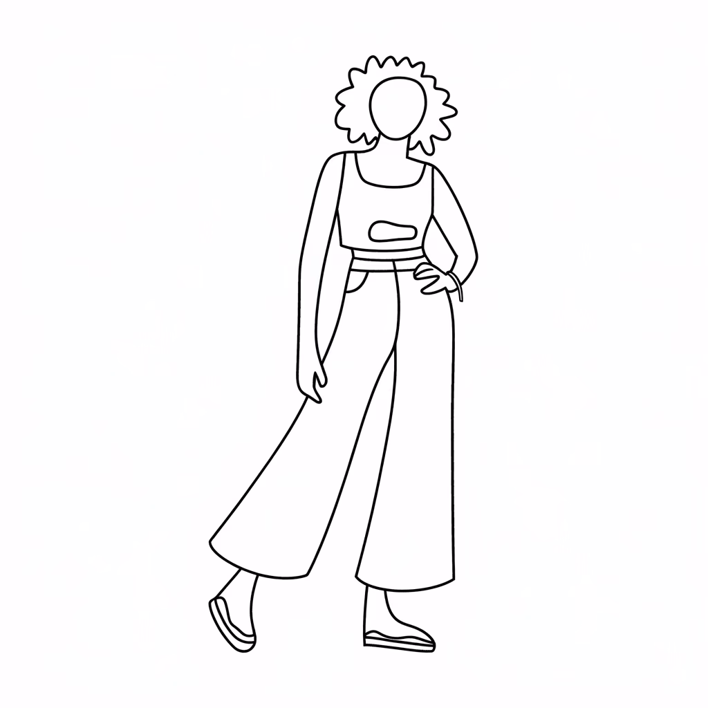 Roupas moda para colorir — desenho para imprimir