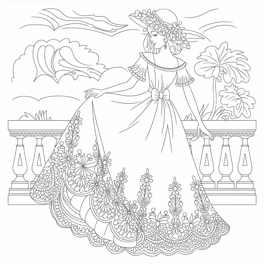 Roupas moda para colorir — desenho para imprimir