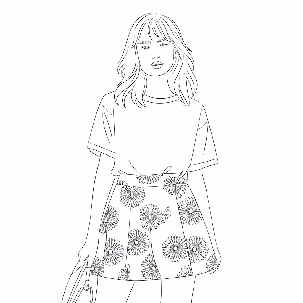 Roupas moda para colorir — desenho para imprimir