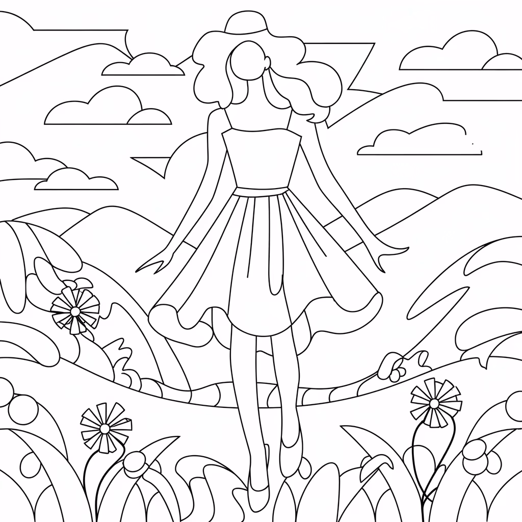 Roupas moda para colorir — desenho para imprimir