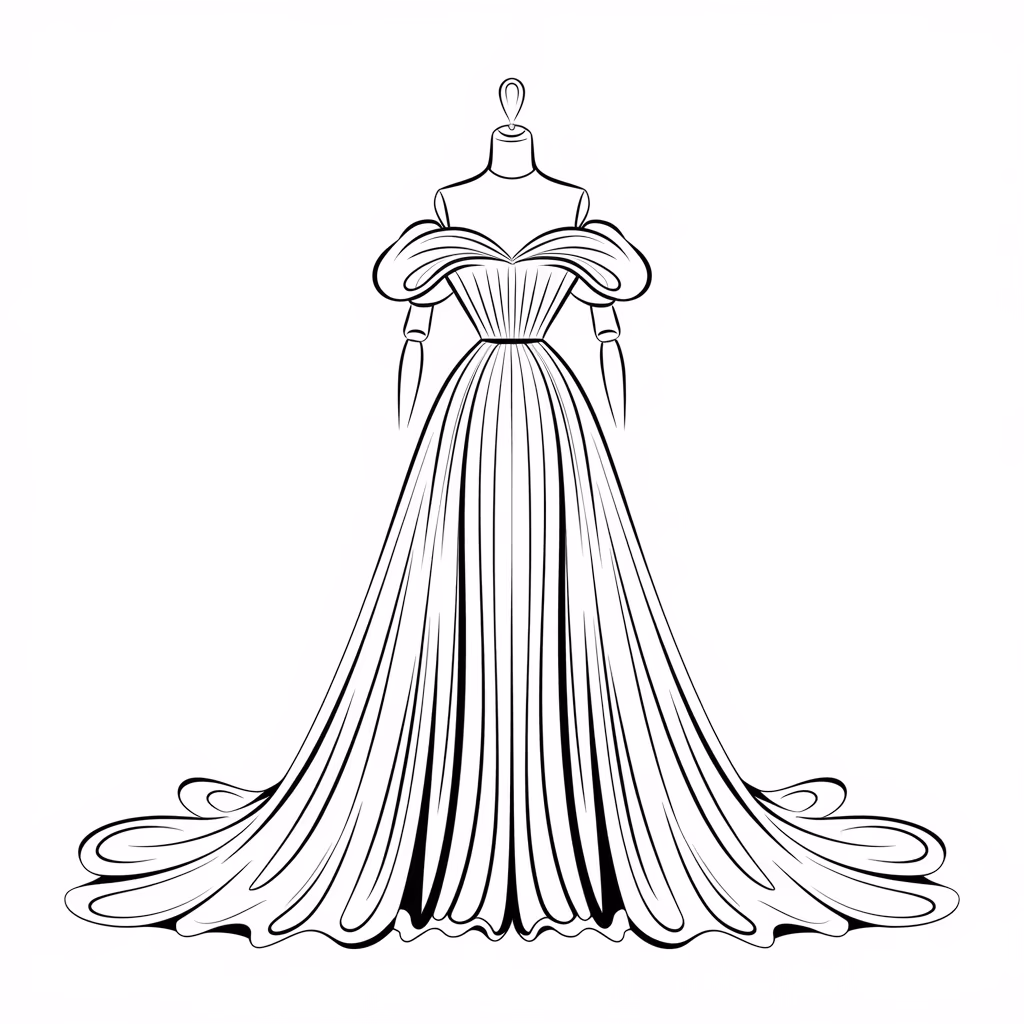Roupas moda para colorir — desenho para imprimir