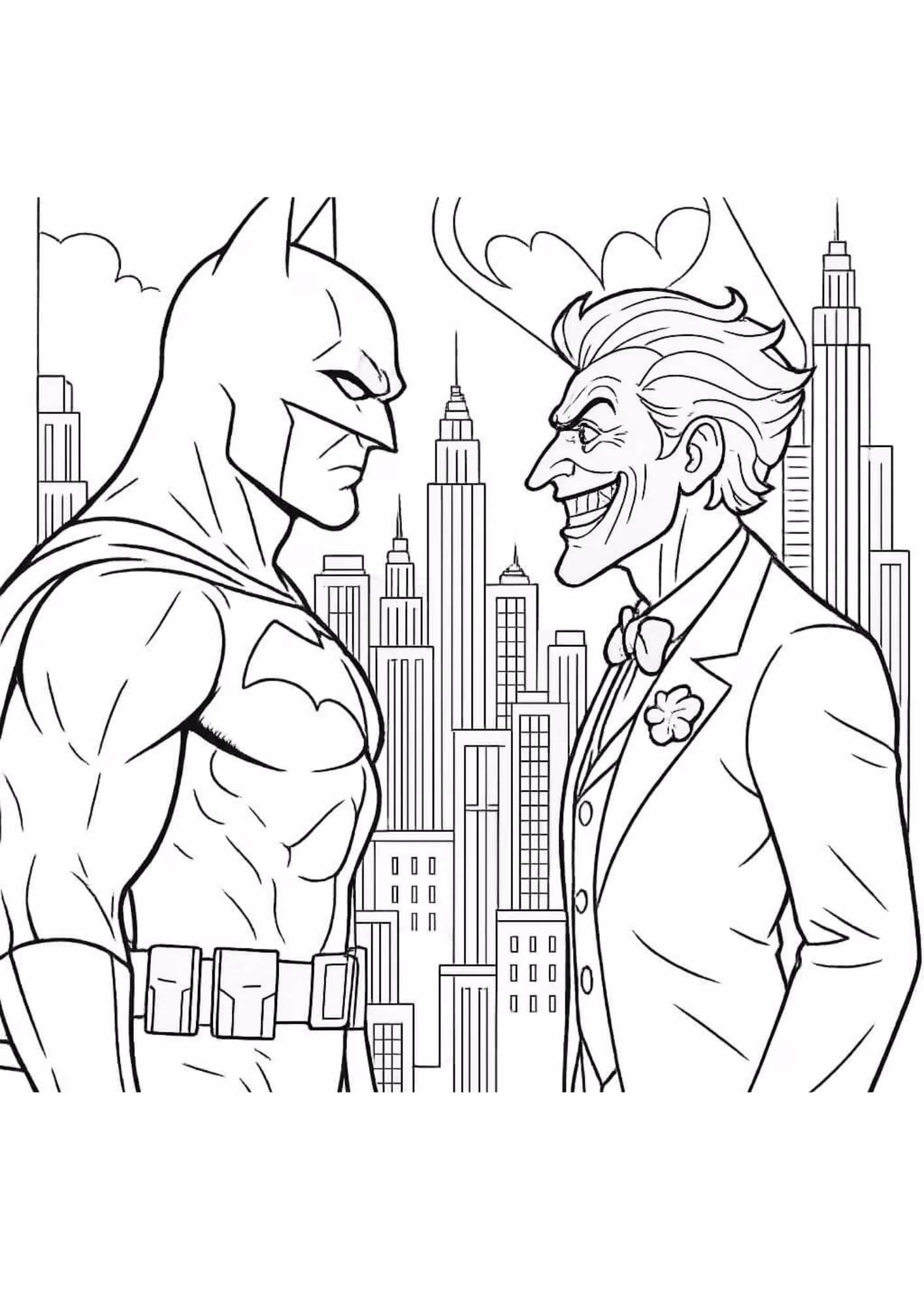 Batman e para colorir — desenho para imprimir
