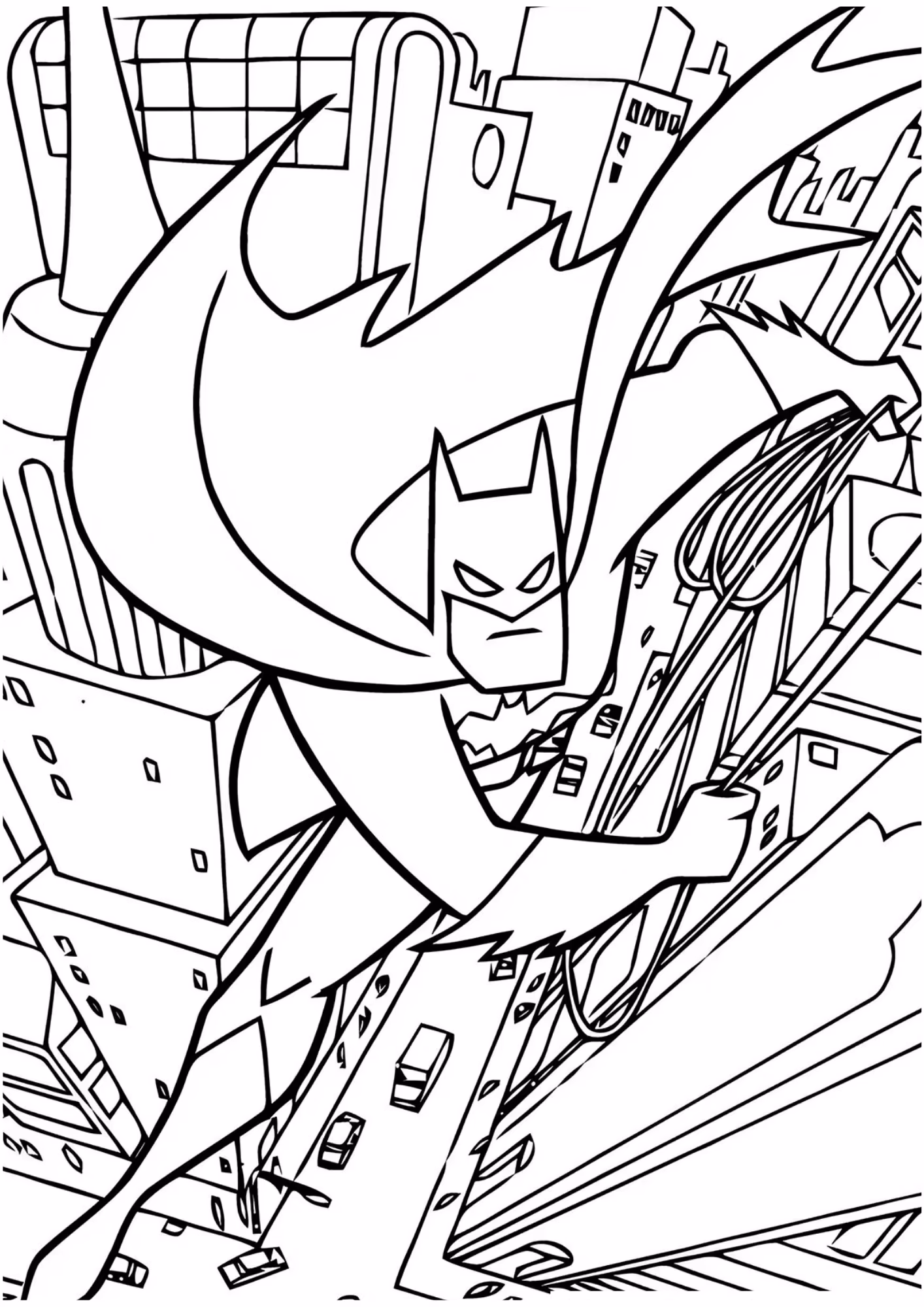 Batman e para colorir — desenho para imprimir