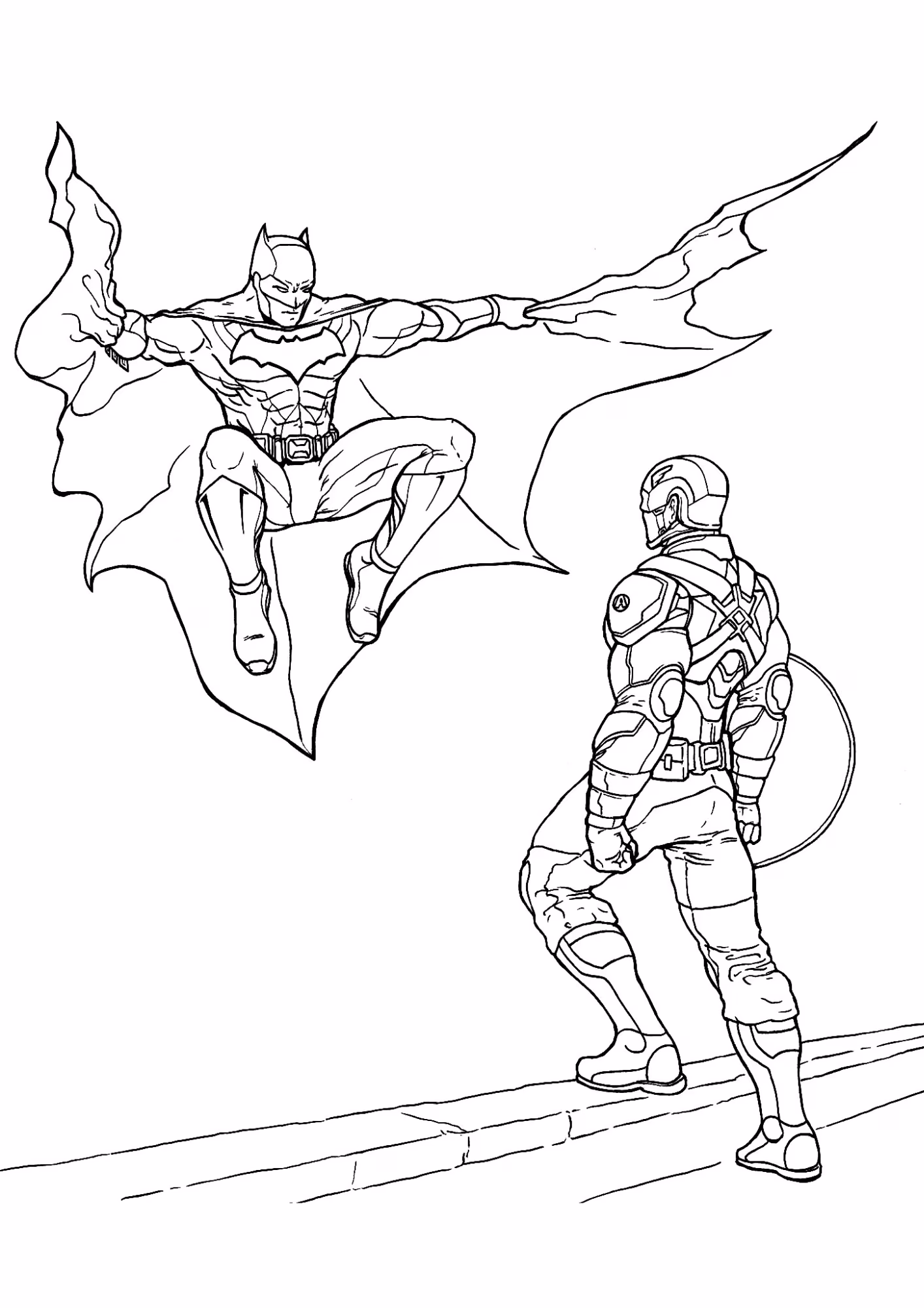 Batman e para colorir — desenho para imprimir