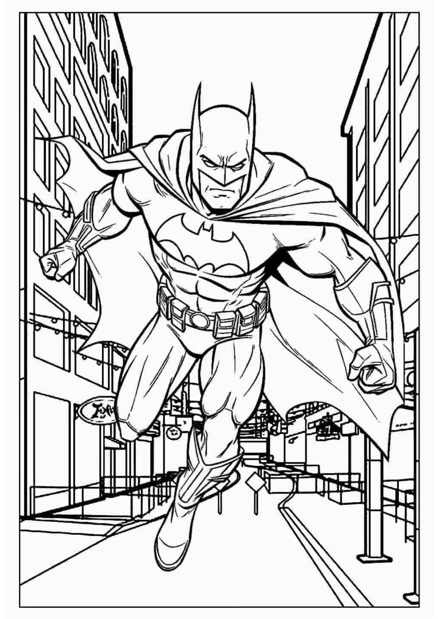 Batman e para colorir — desenho para imprimir