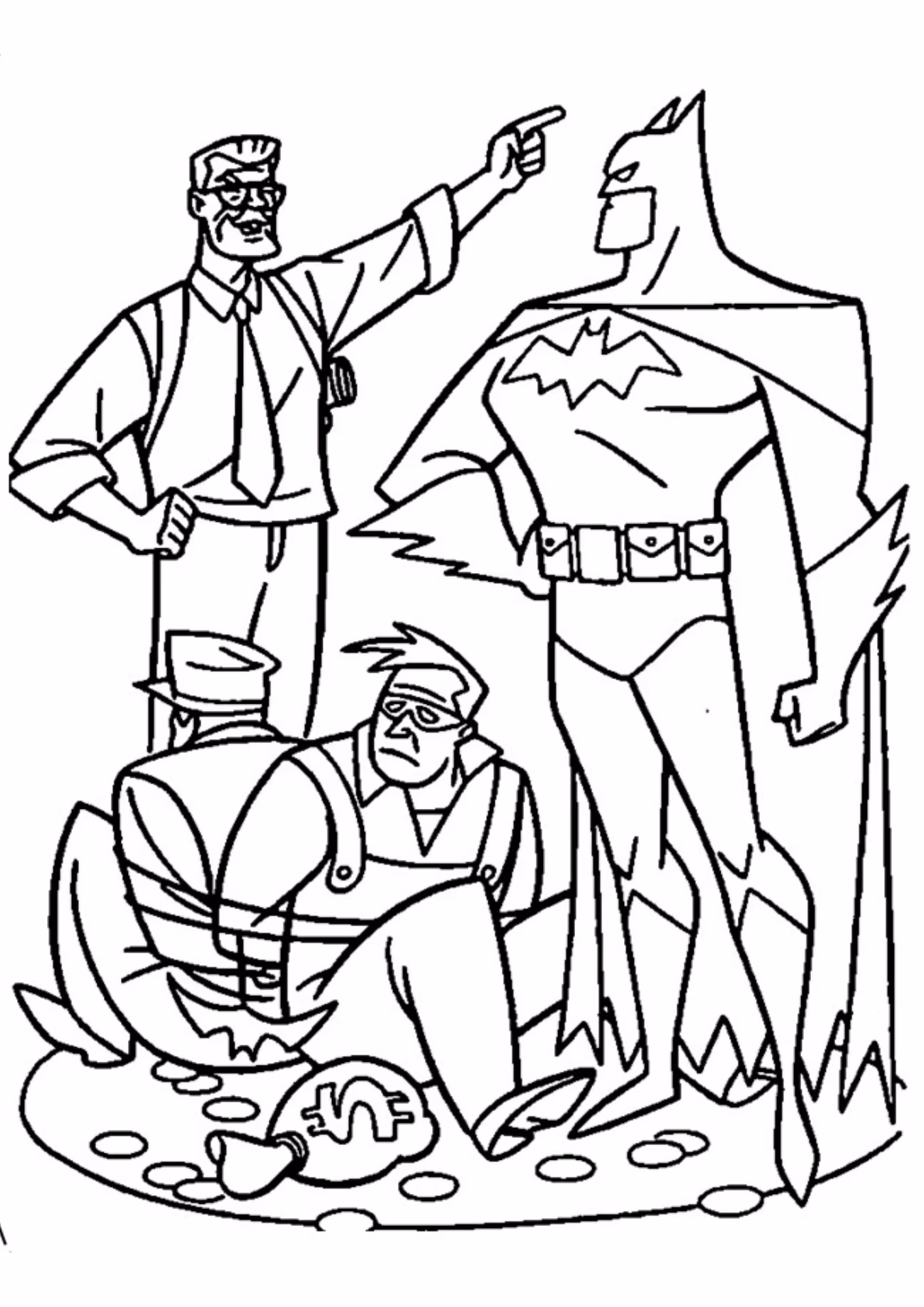 Batman e para colorir — desenho para imprimir