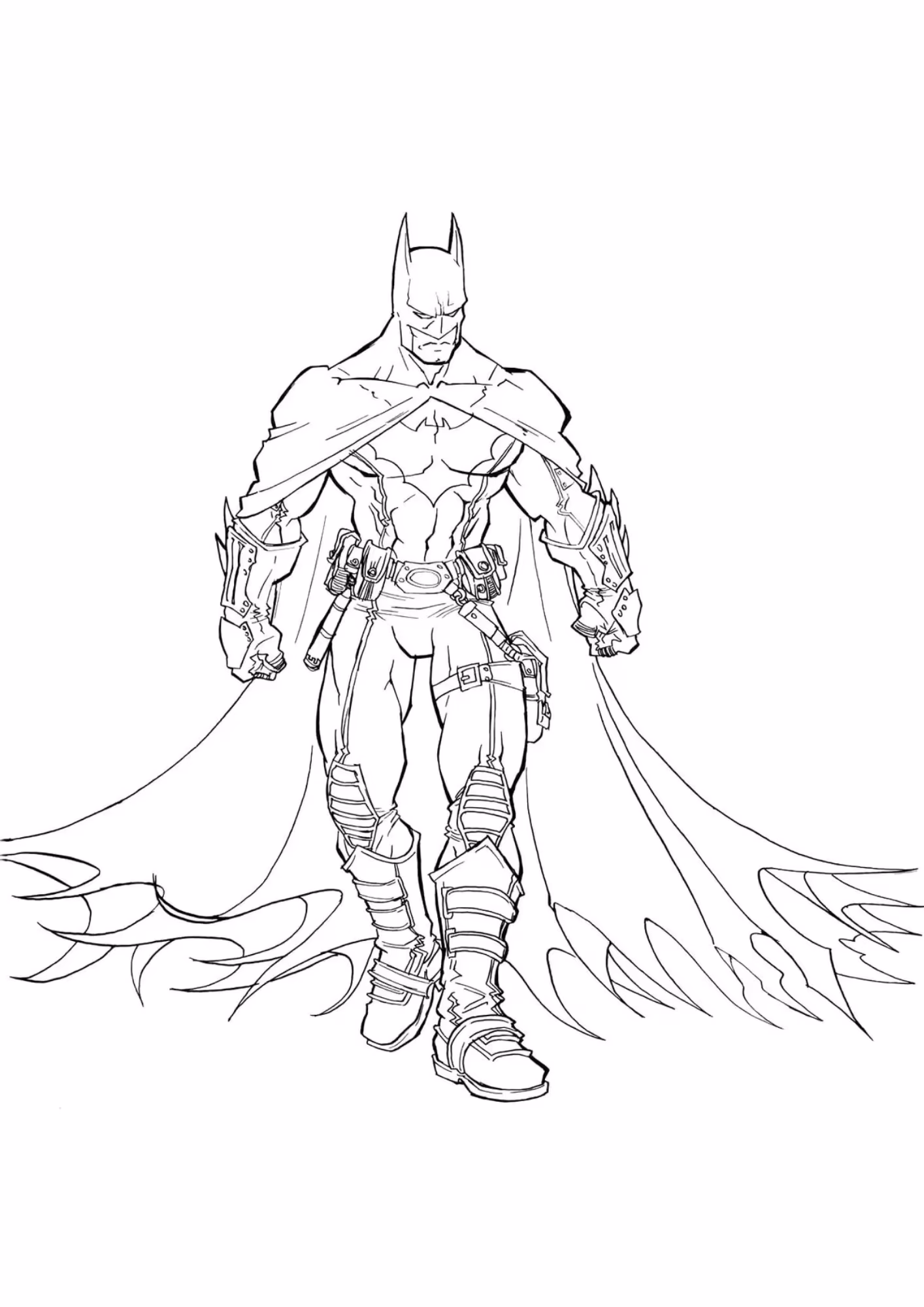 Batman e para colorir — desenho para imprimir