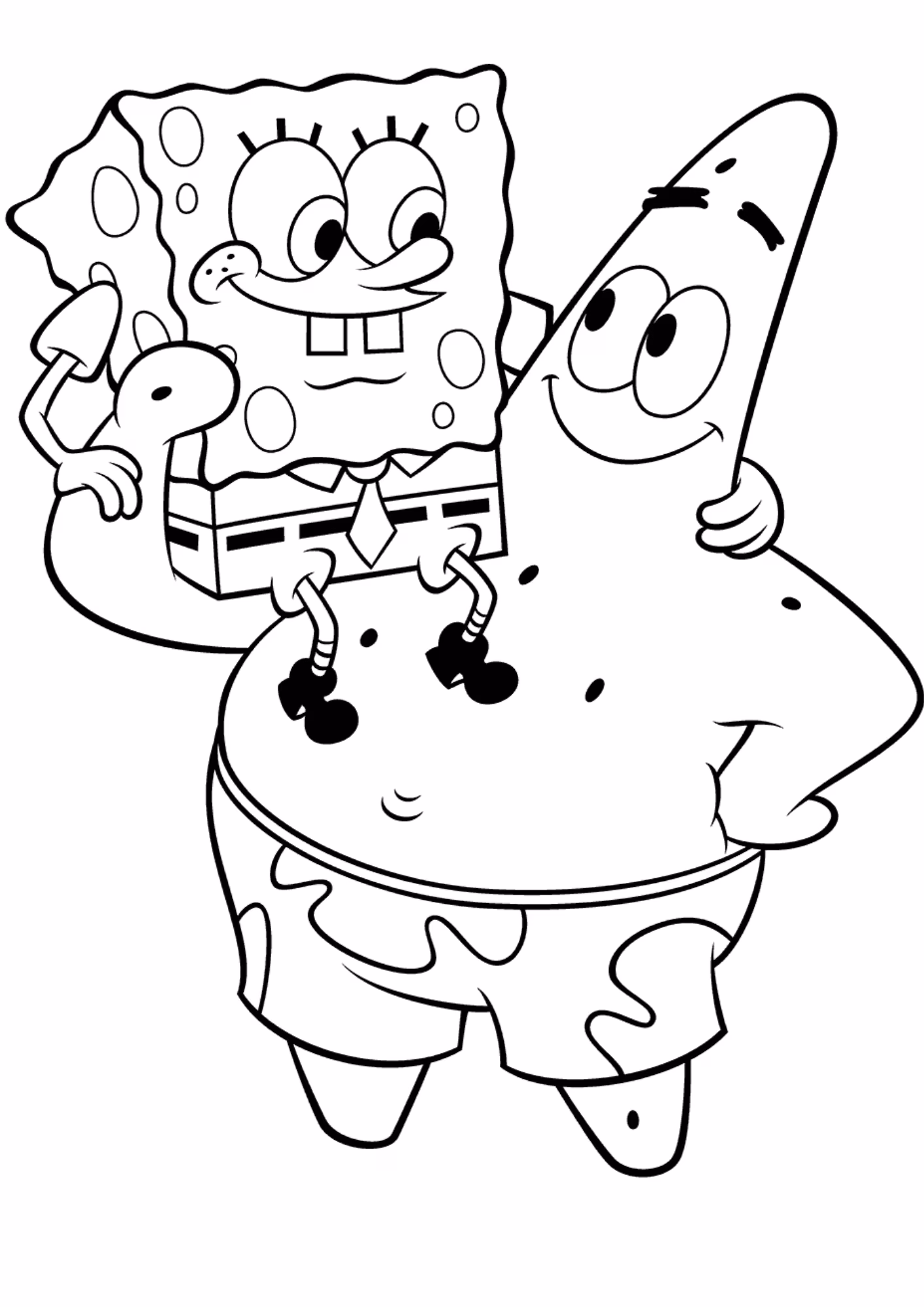 Bob esponja e para colorir — desenho para imprimir