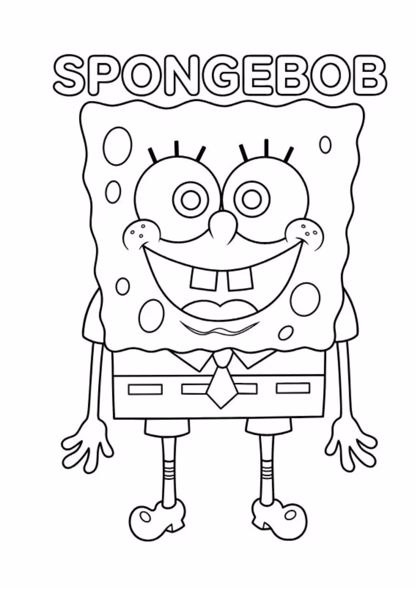 Bob esponja e para colorir — desenho para imprimir