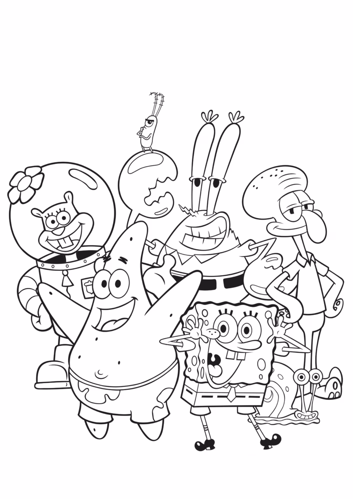Bob esponja e para colorir — desenho para imprimir