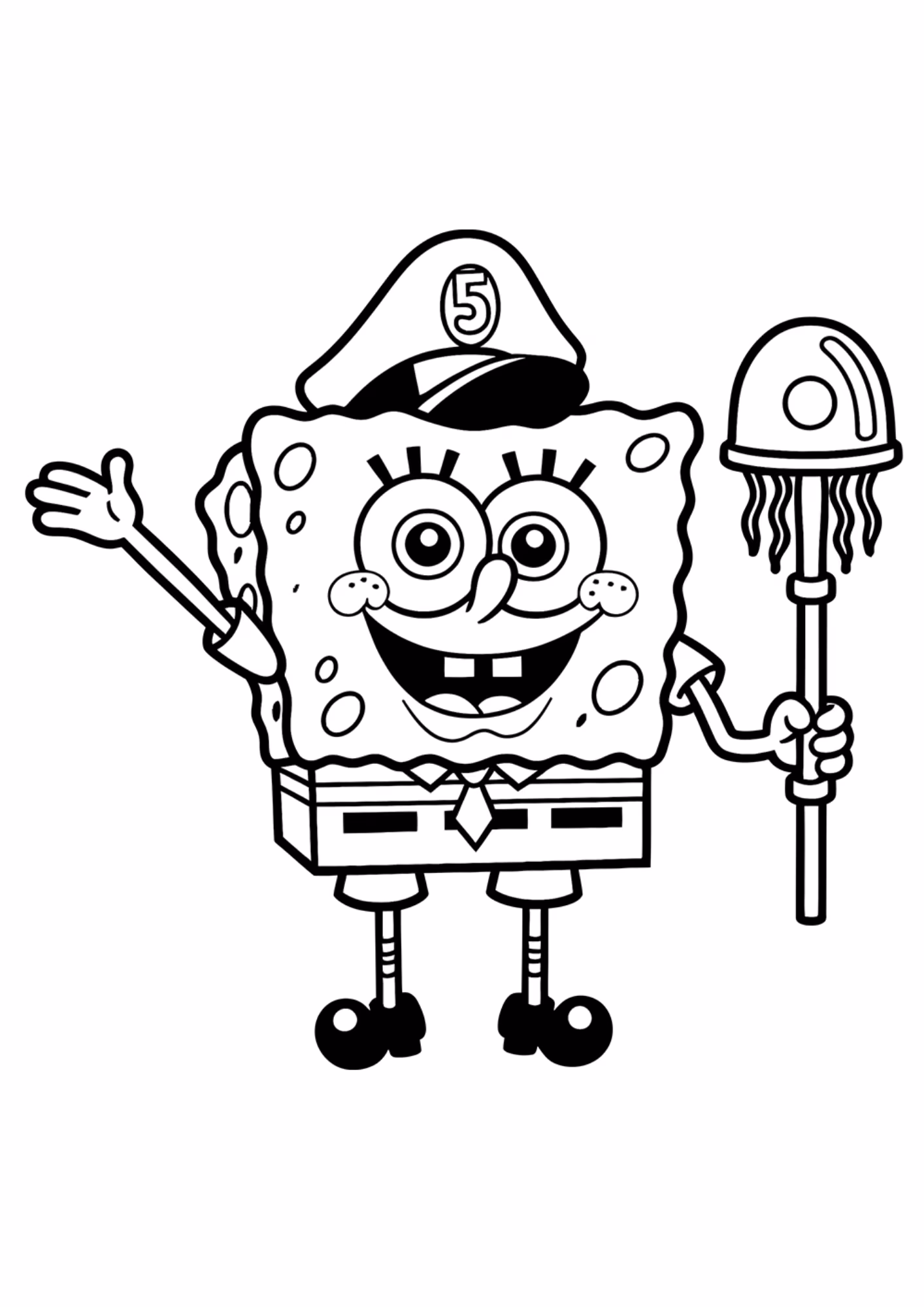 Bob esponja e para colorir — desenho para imprimir