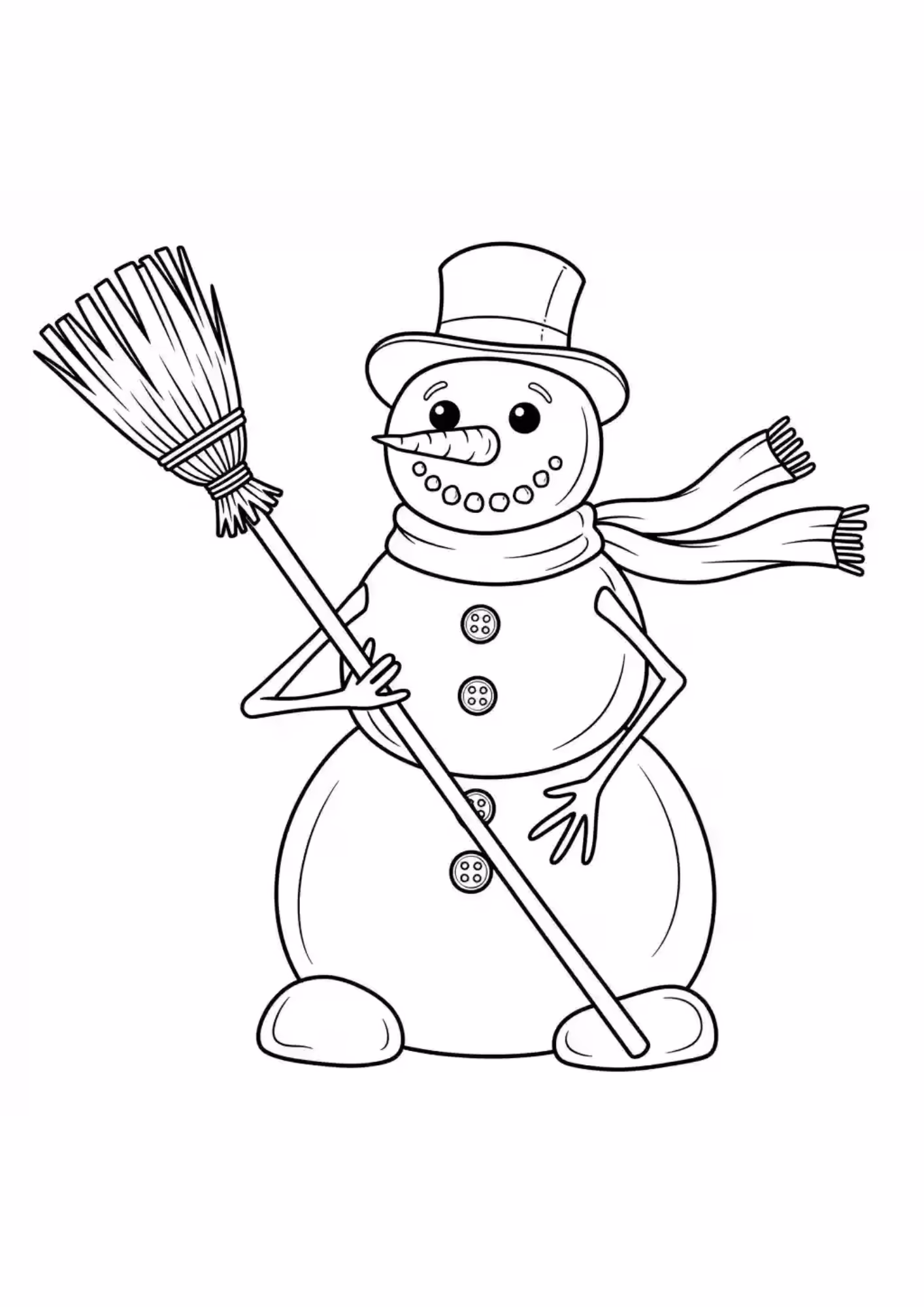 Boneco de neve e para colorir — desenho para imprimir