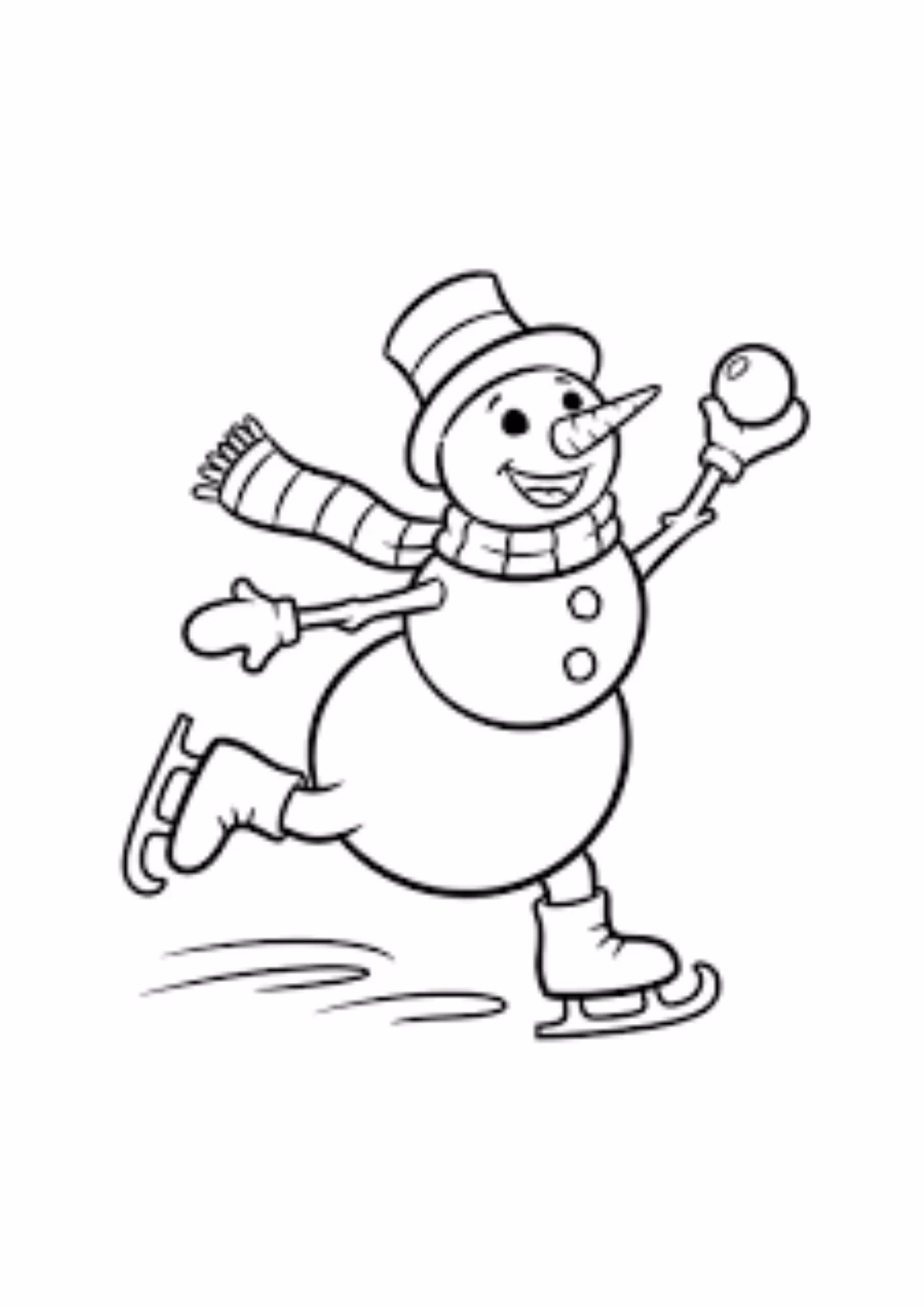 Boneco de neve e para colorir — desenho para imprimir