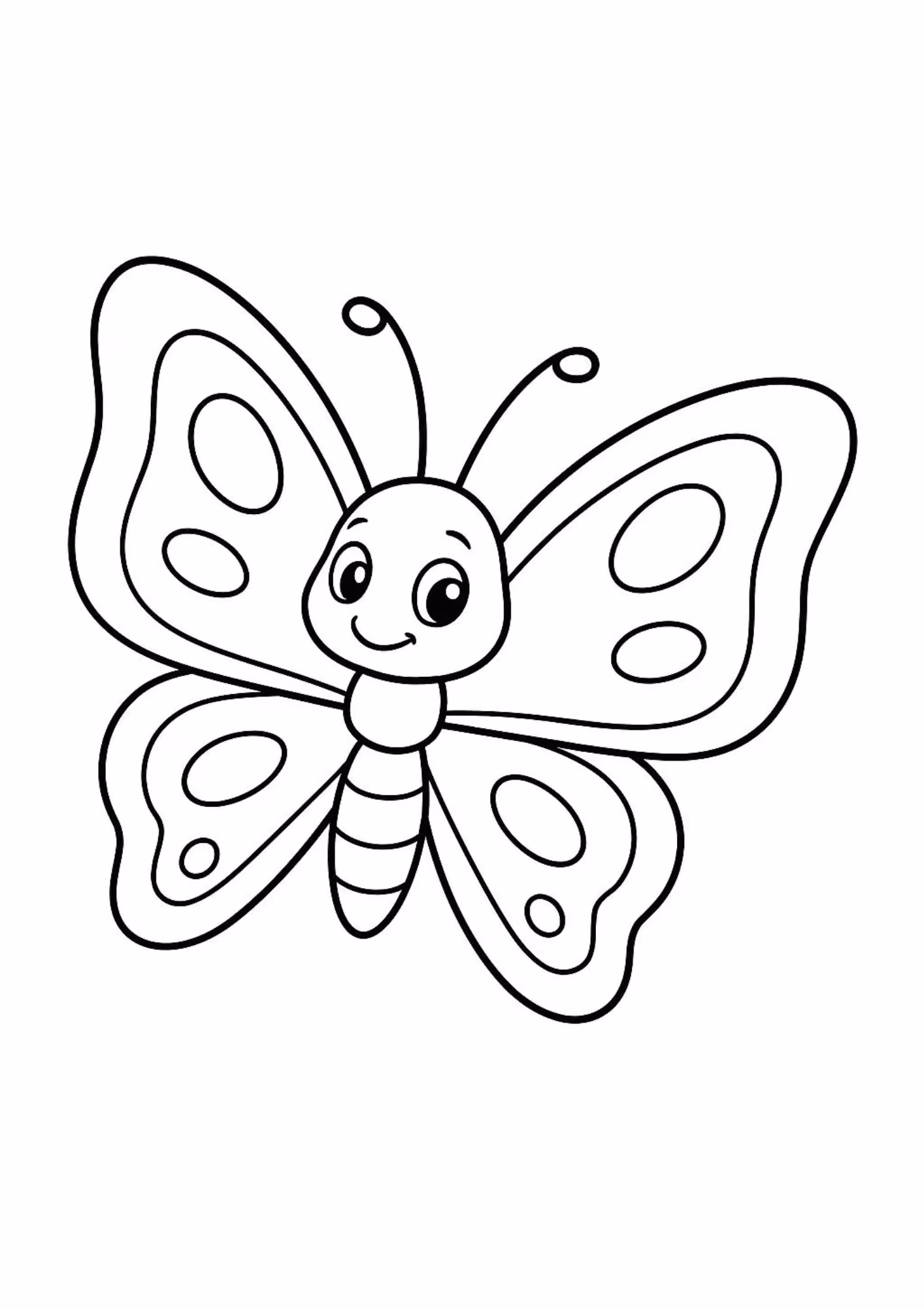 Borboleta e para colorir — desenho para imprimir