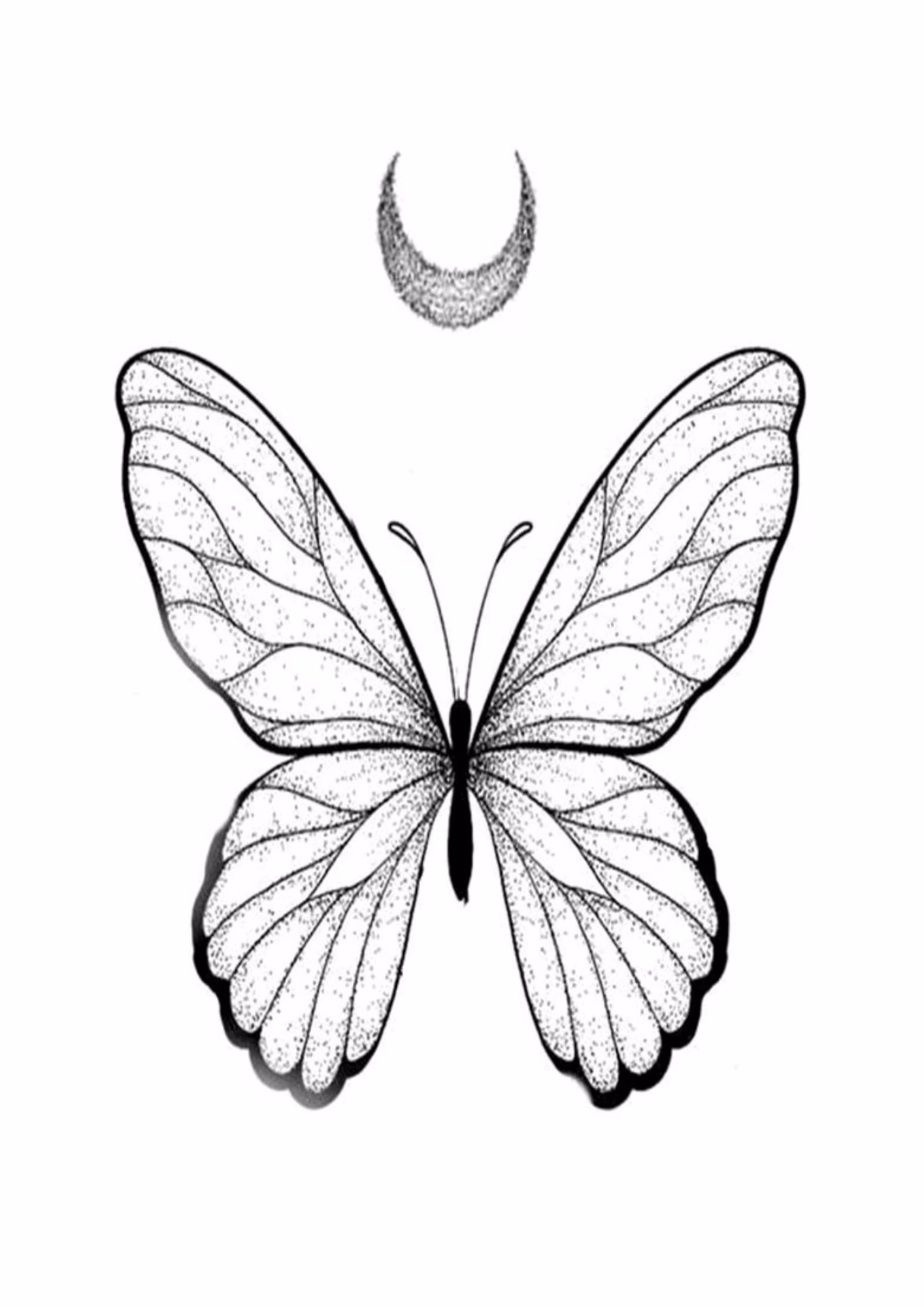 Borboleta e para colorir — desenho para imprimir
