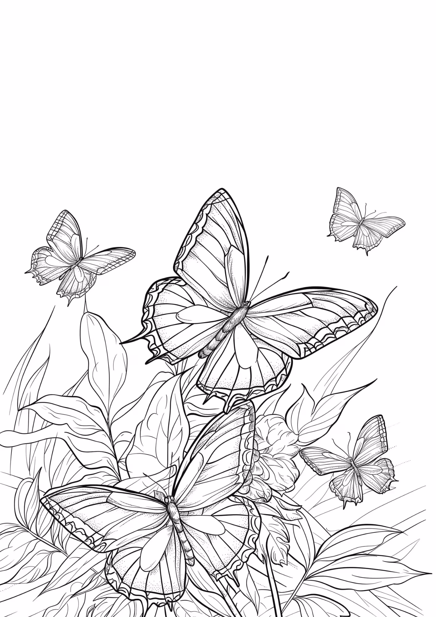 Borboleta e para colorir — desenho para imprimir