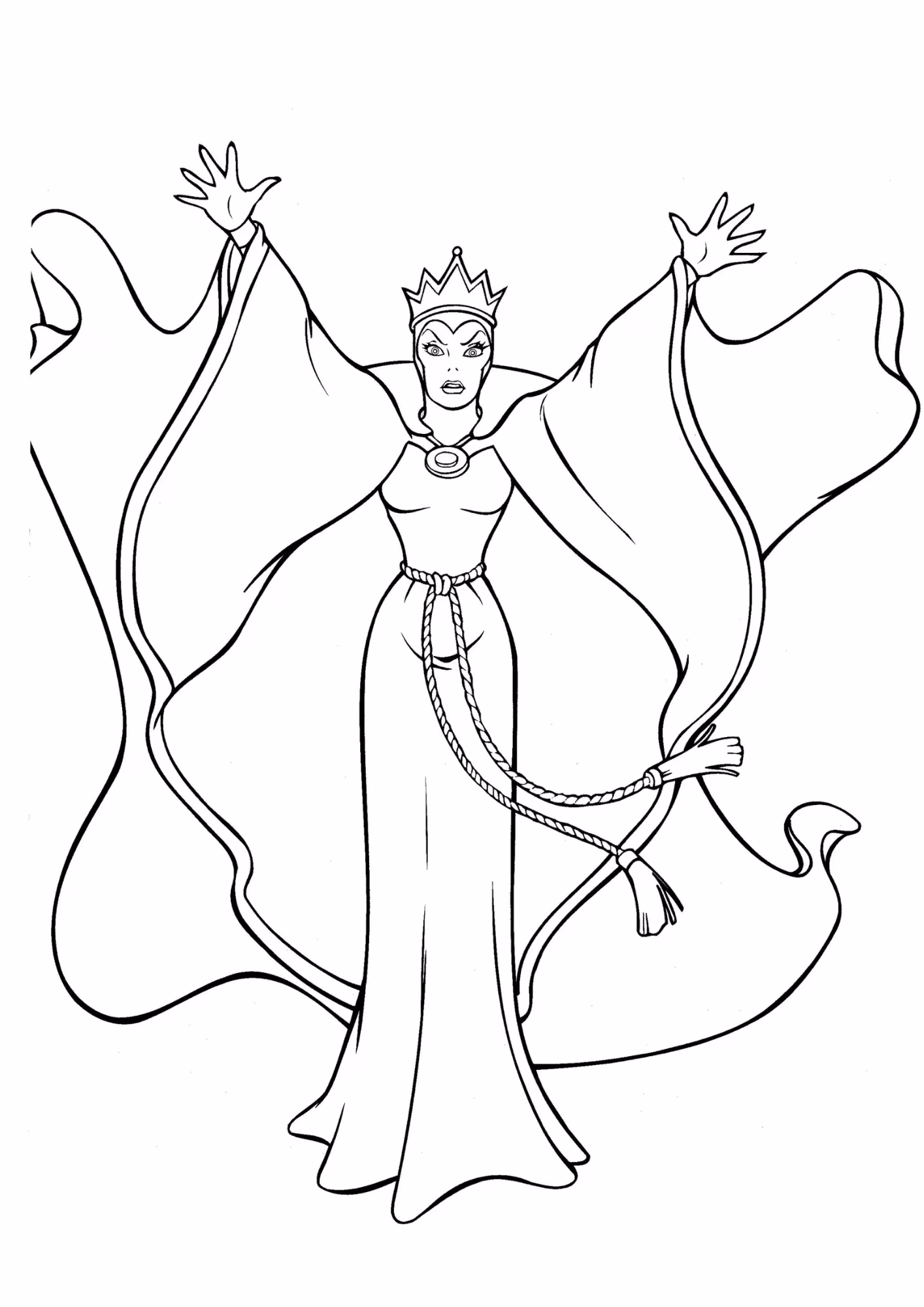 Branca de neve e para colorir — desenho para imprimir