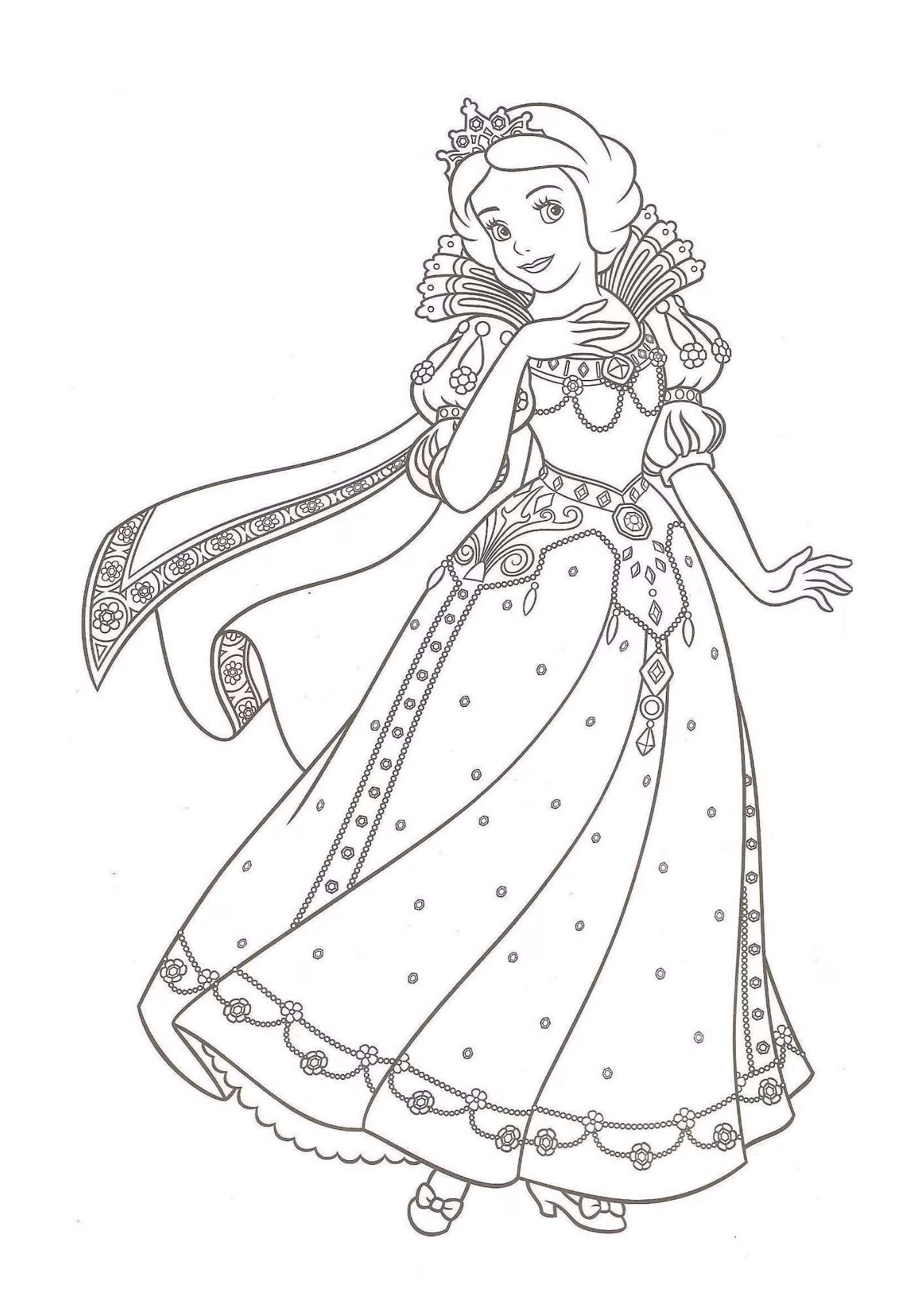 Branca de neve e para colorir — desenho para imprimir