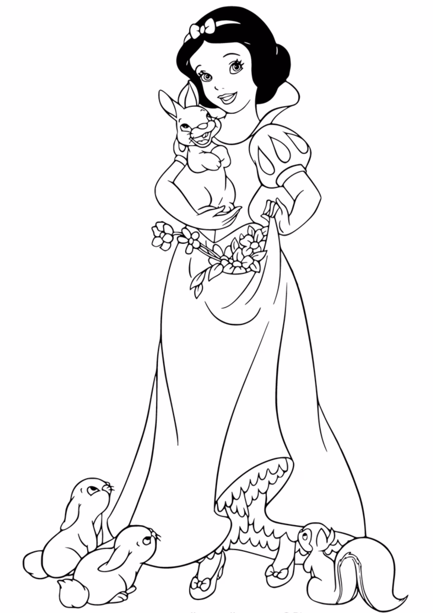 Branca de neve e para colorir — desenho para imprimir