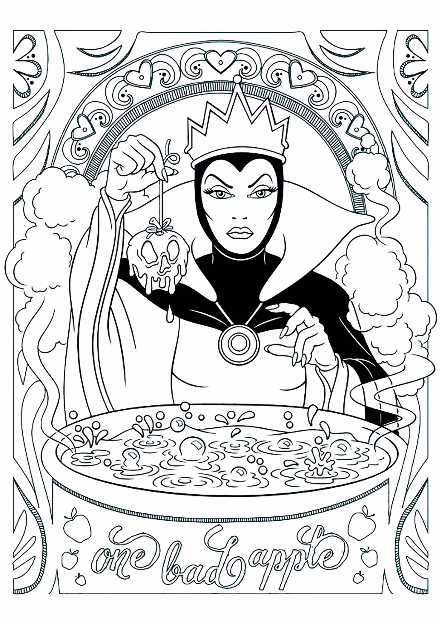 Branca de neve e para colorir — desenho para imprimir