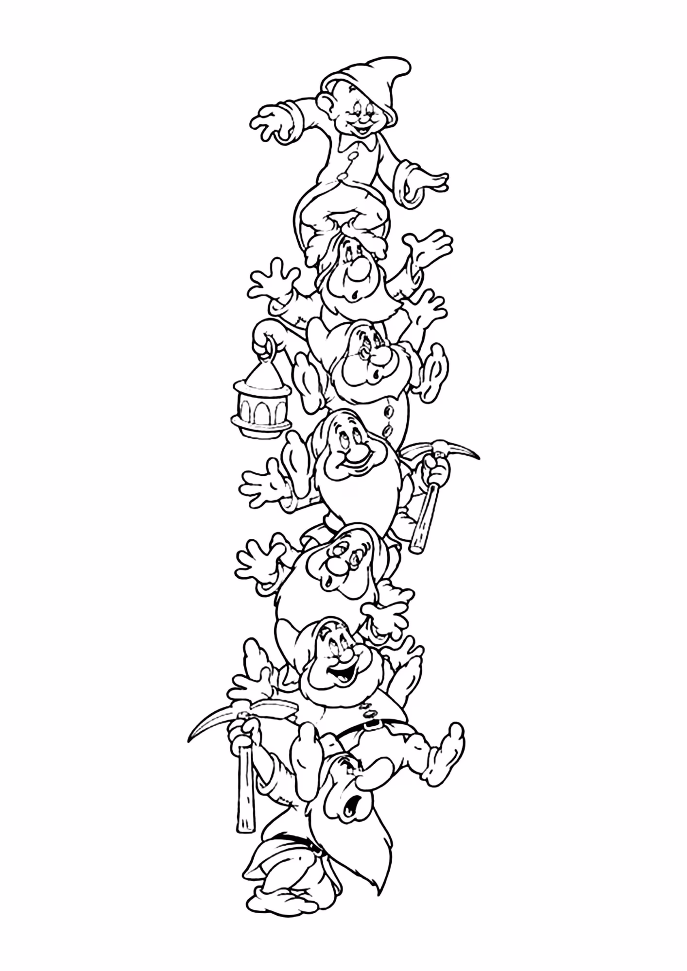 Branca de neve e para colorir — desenho para imprimir