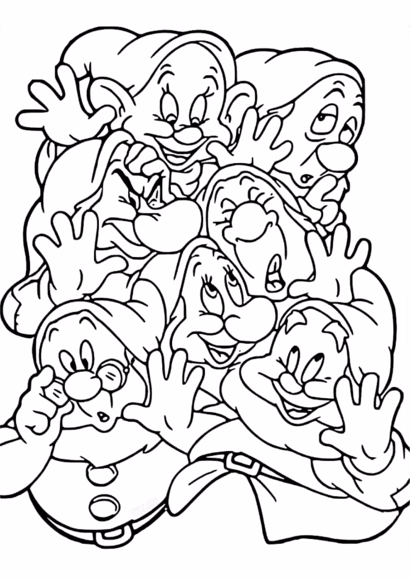 Branca de neve e para colorir — desenho para imprimir