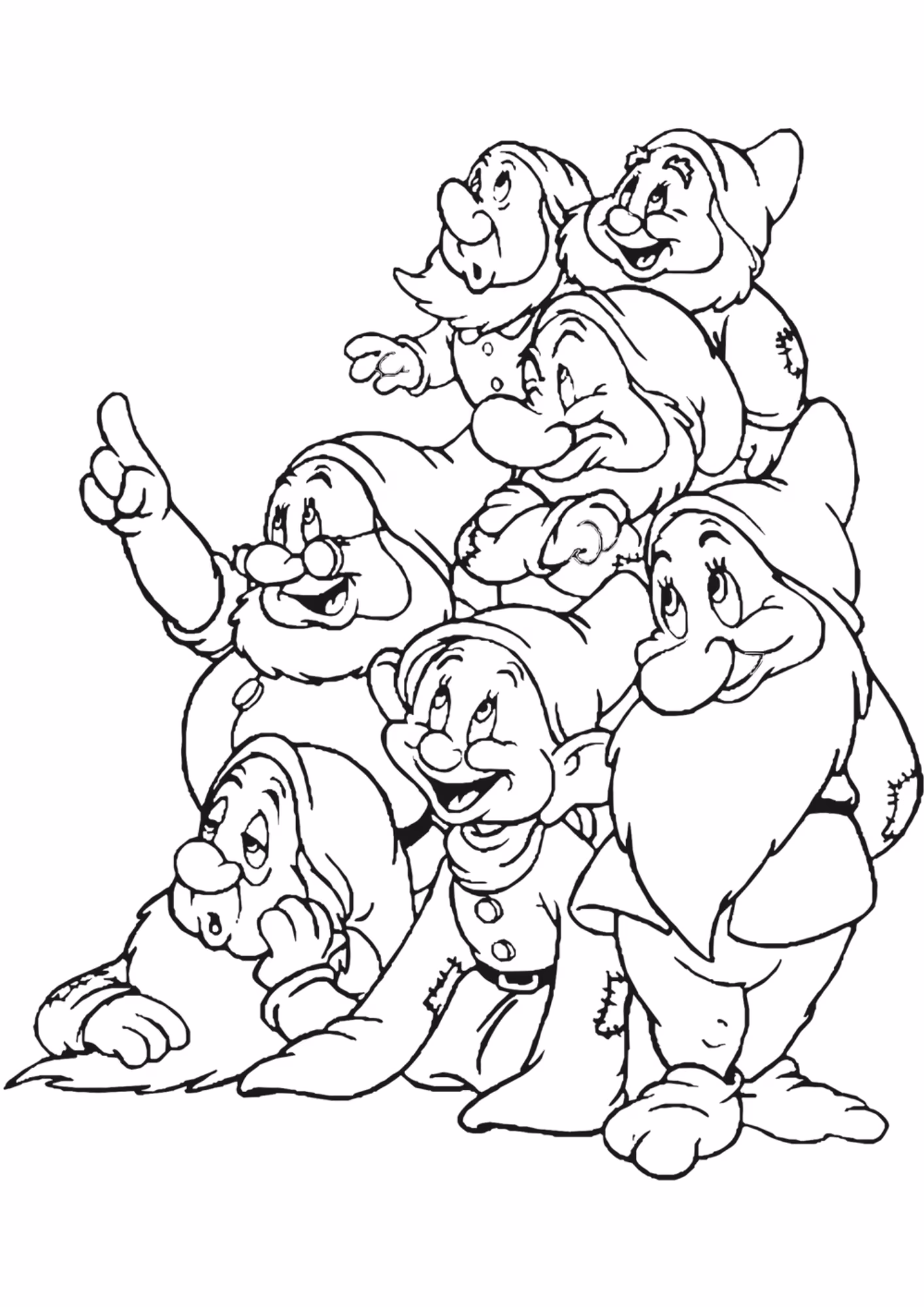 Branca de neve e para colorir — desenho para imprimir
