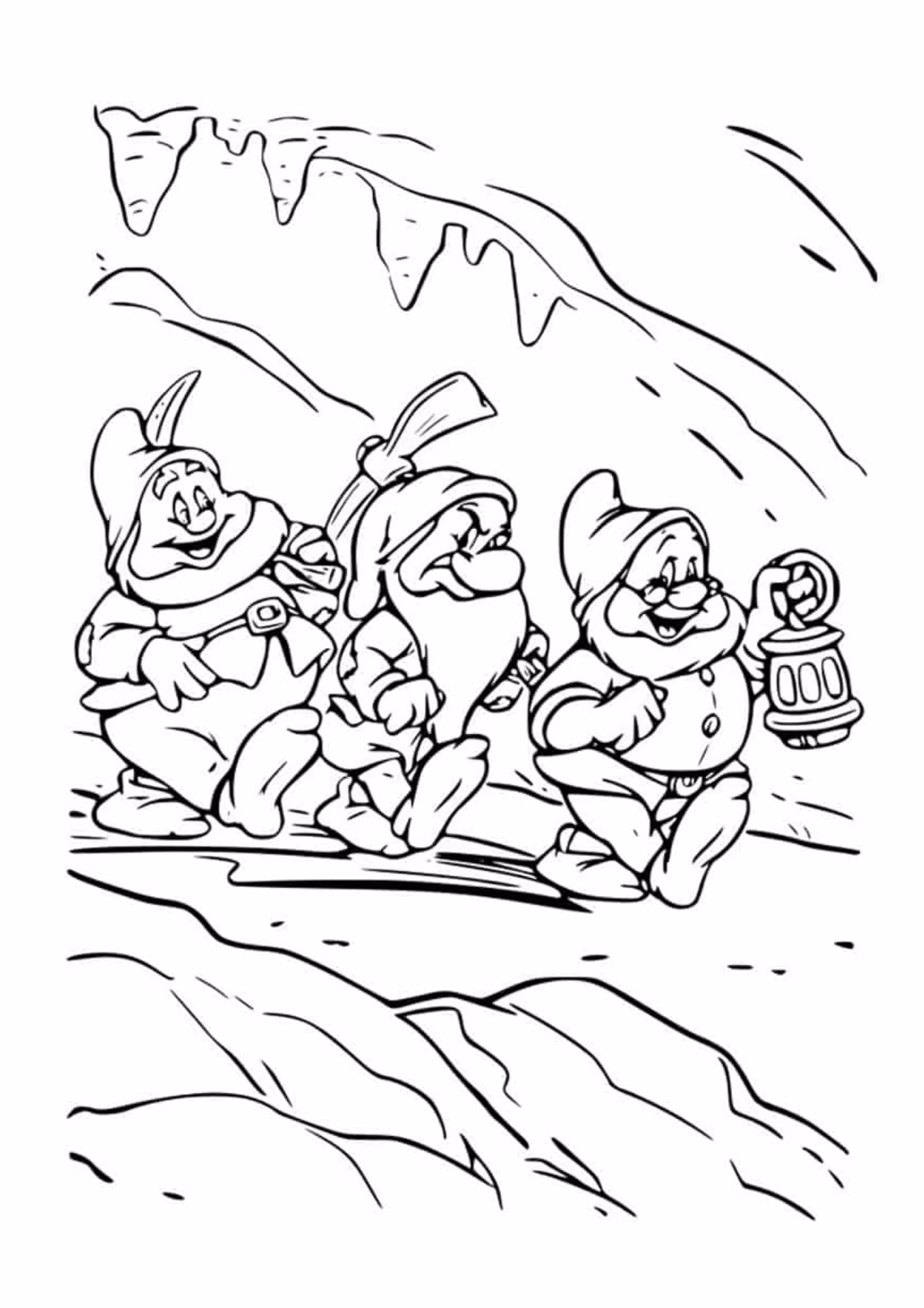 Branca de neve e para colorir — desenho para imprimir