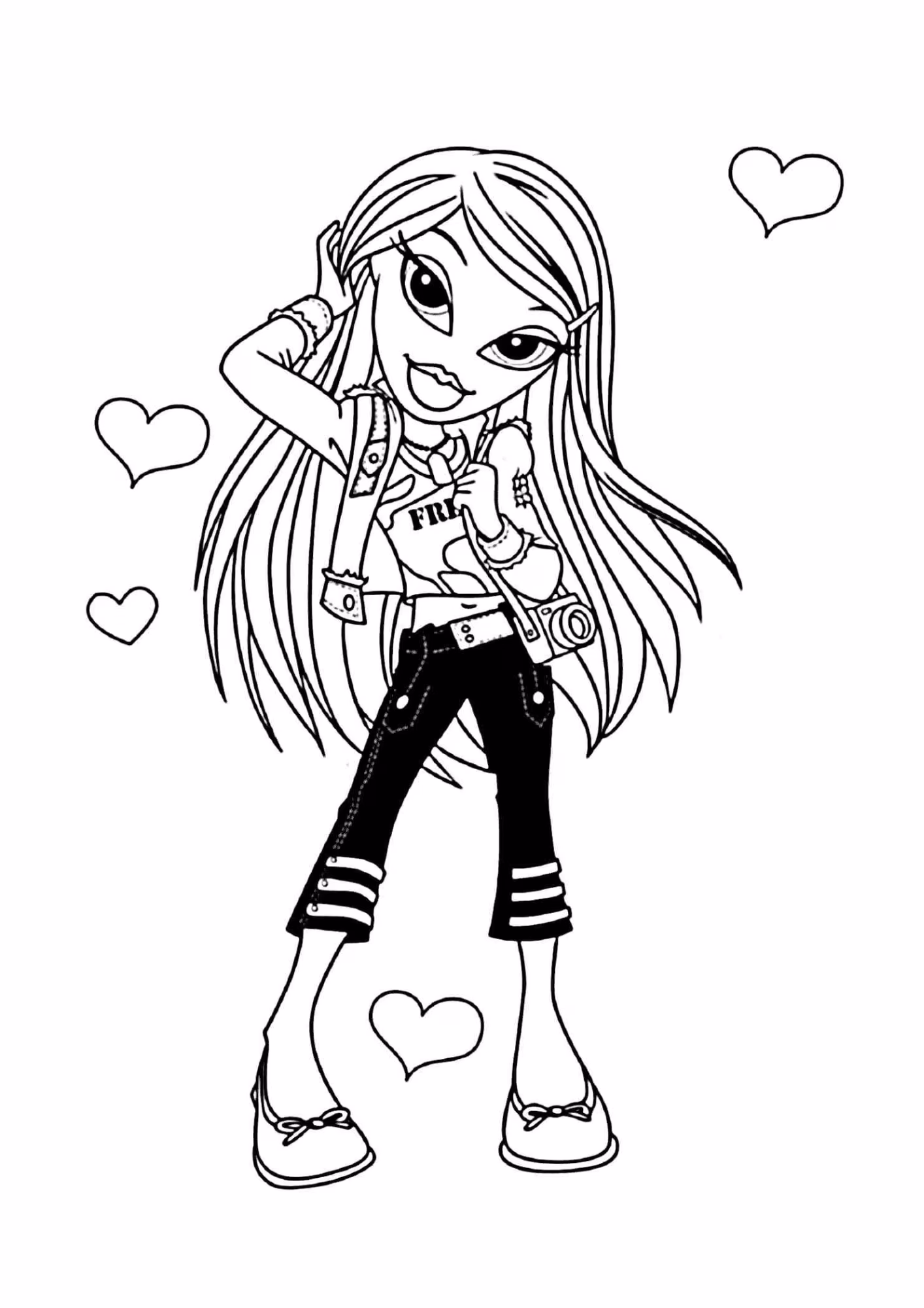 Bratz e para colorir — desenho para imprimir