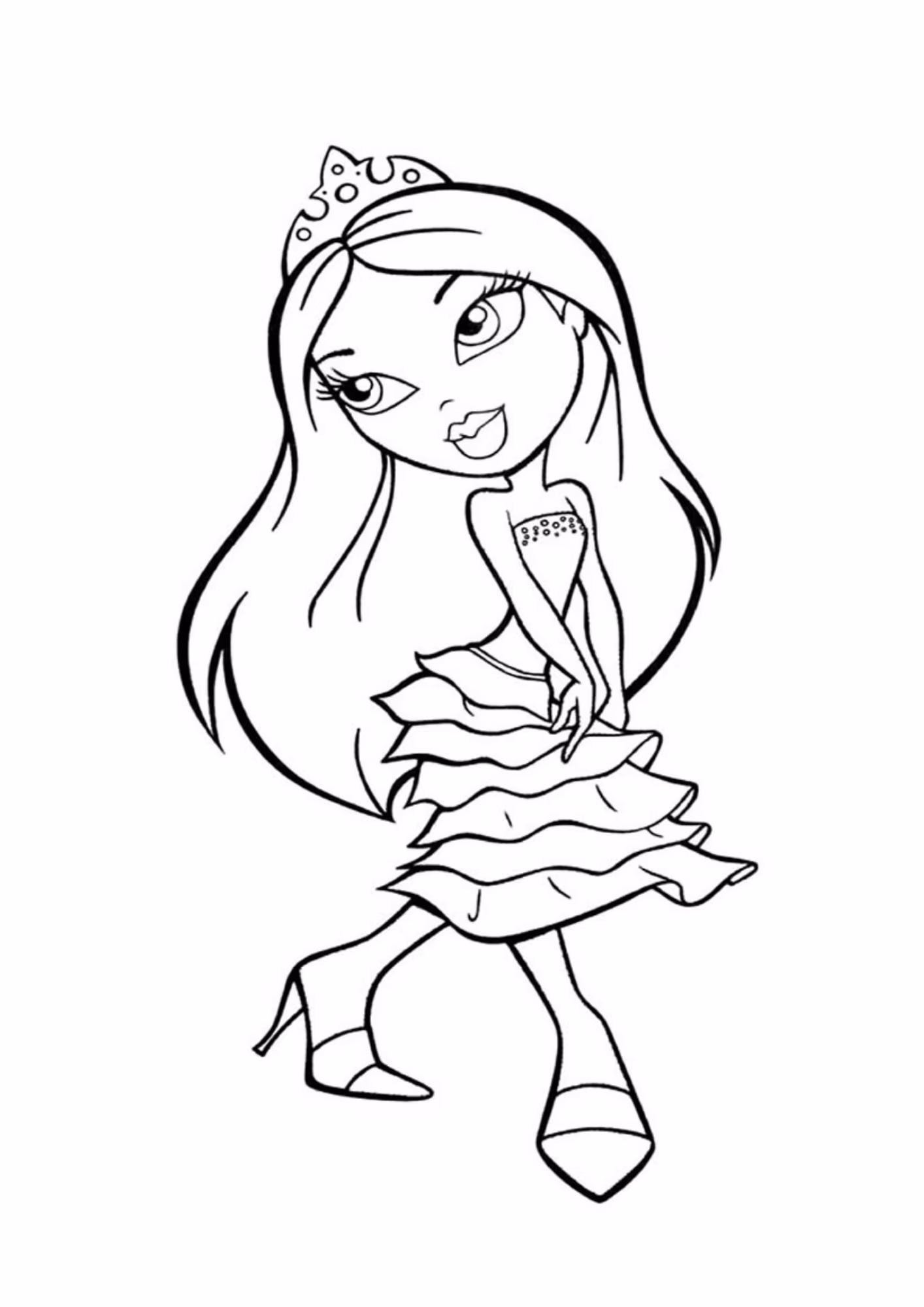 Bratz e para colorir — desenho para imprimir