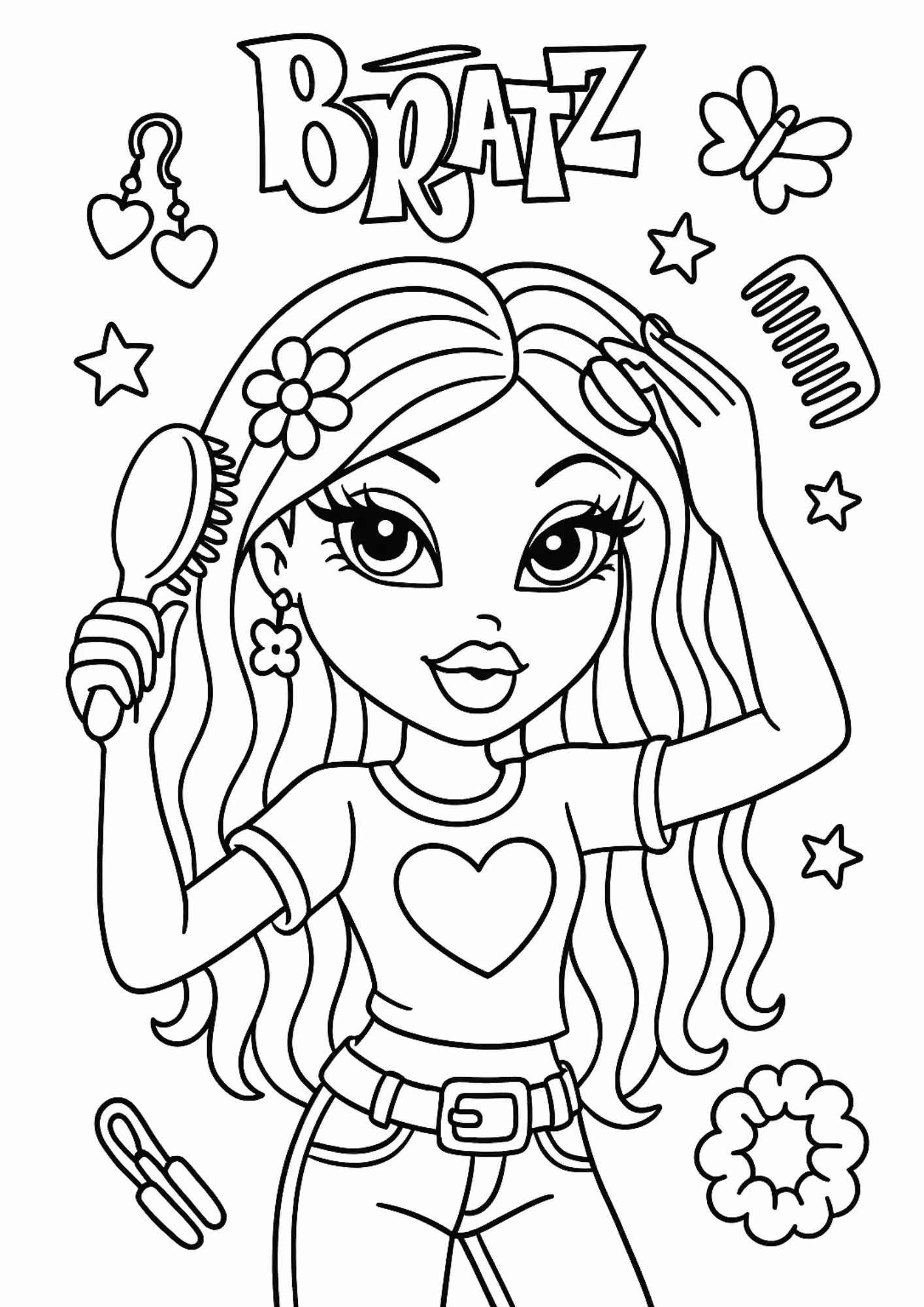 Bratz e para colorir — desenho para imprimir