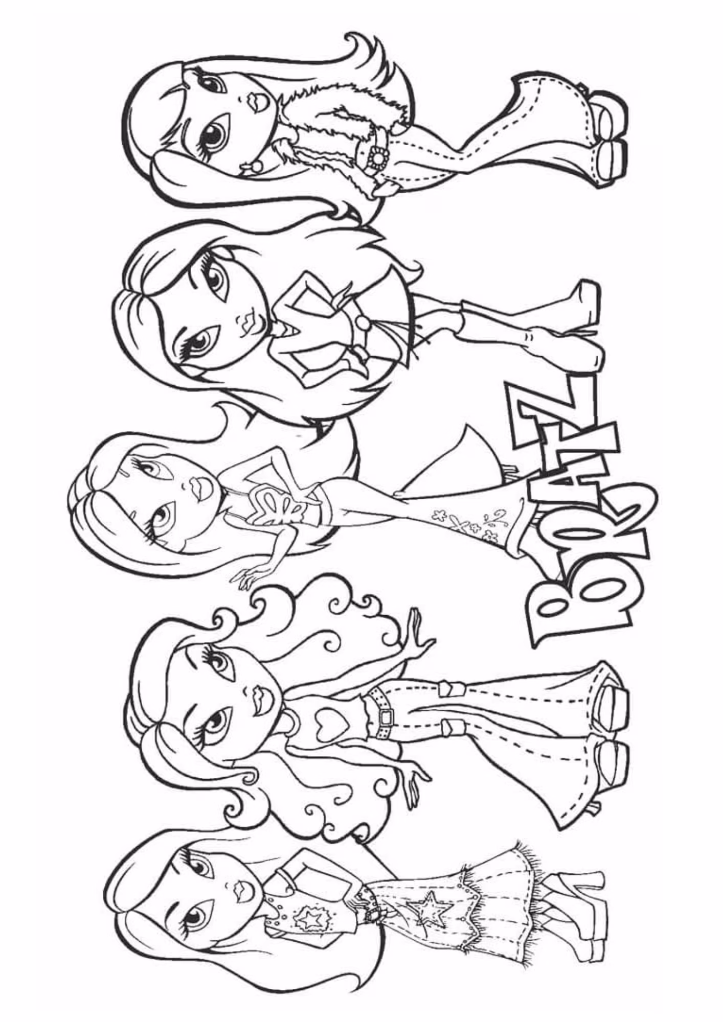 Bratz e para colorir — desenho para imprimir