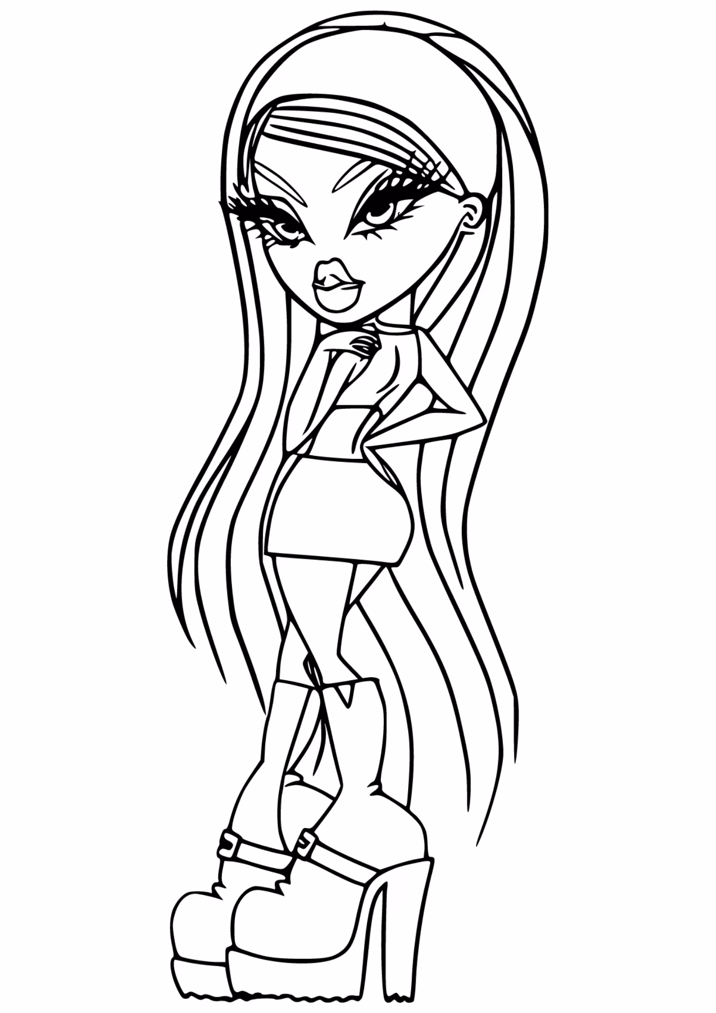 Bratz e para colorir — desenho para imprimir