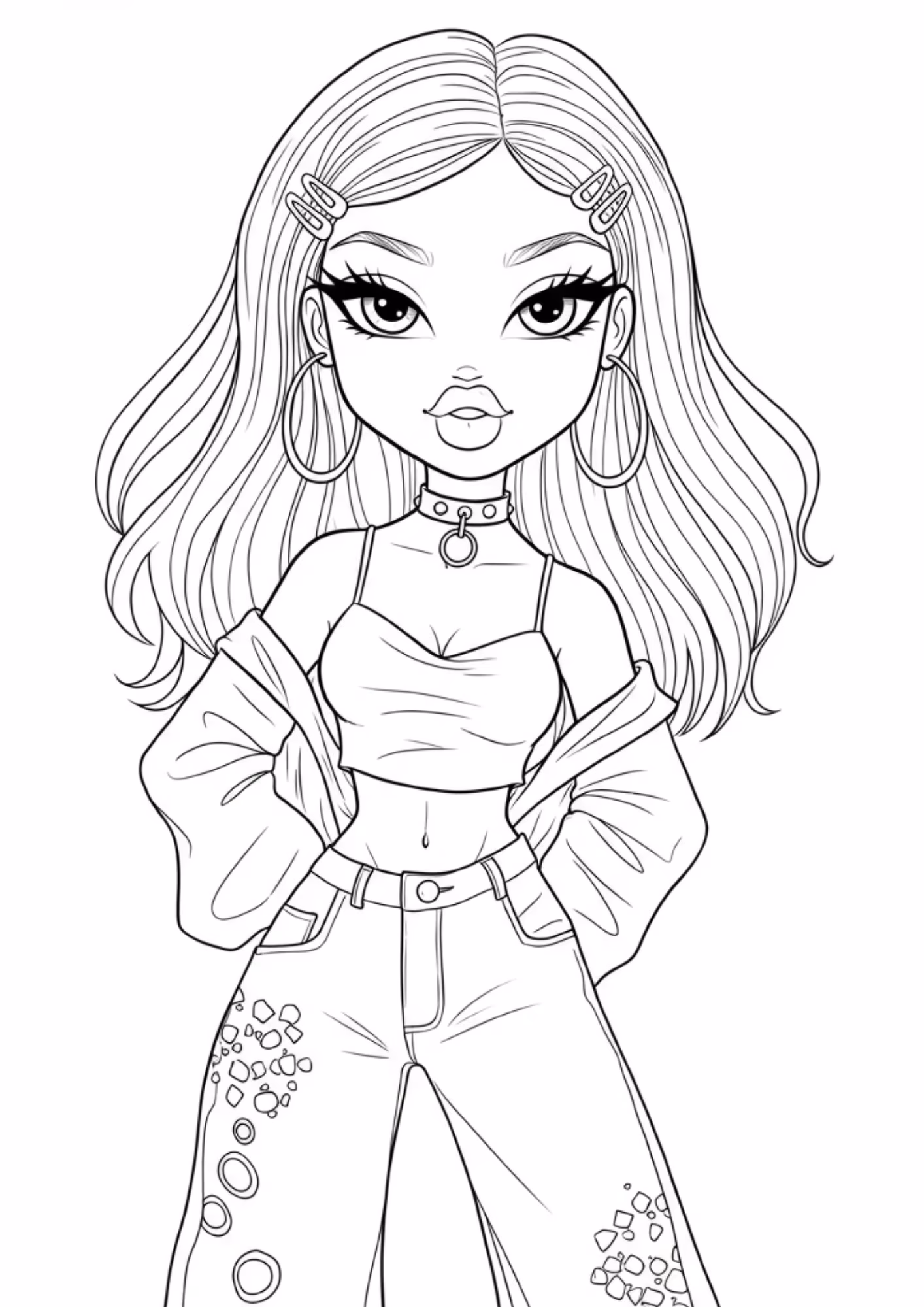Bratz e para colorir — desenho para imprimir