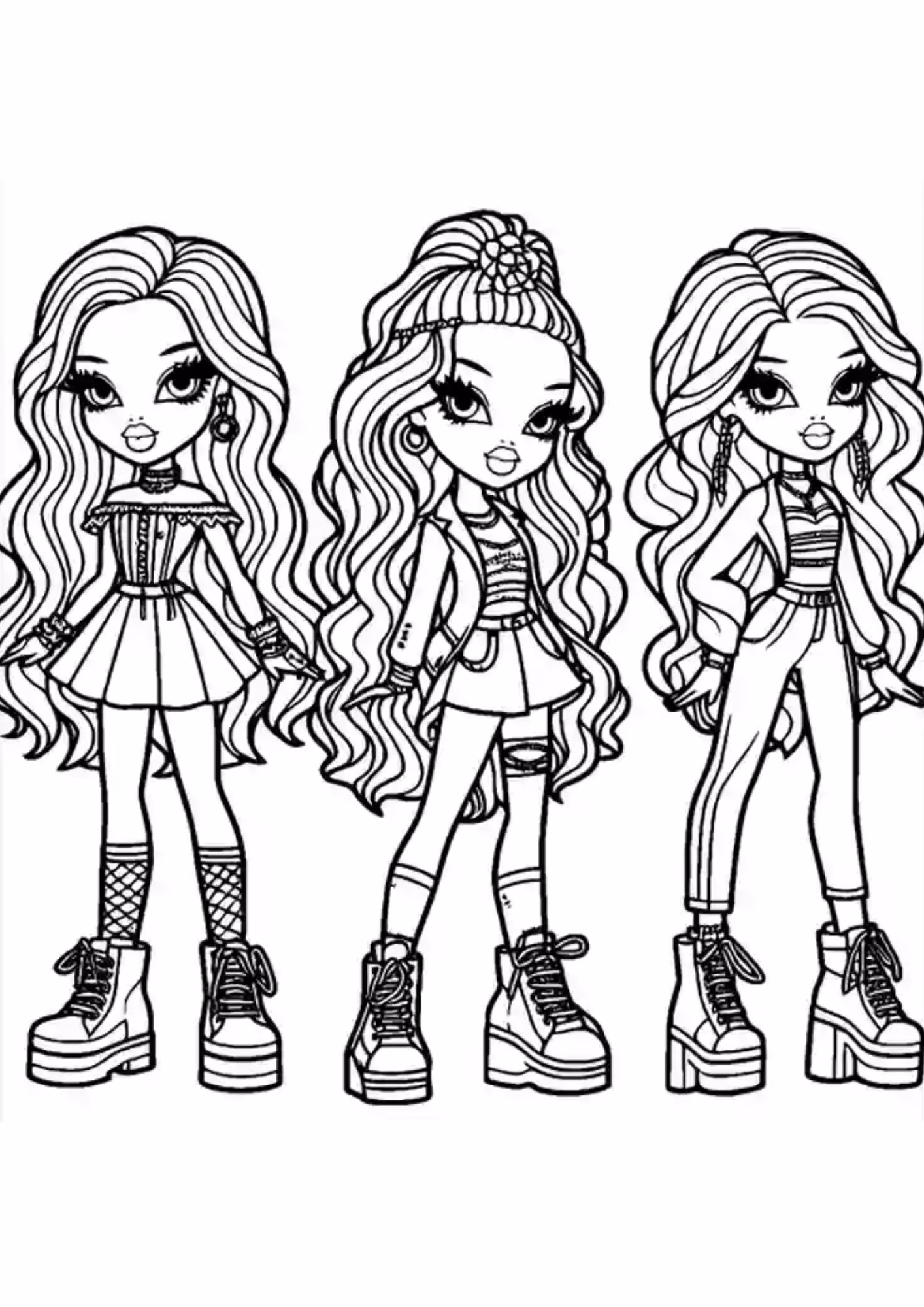 Bratz e para colorir — desenho para imprimir