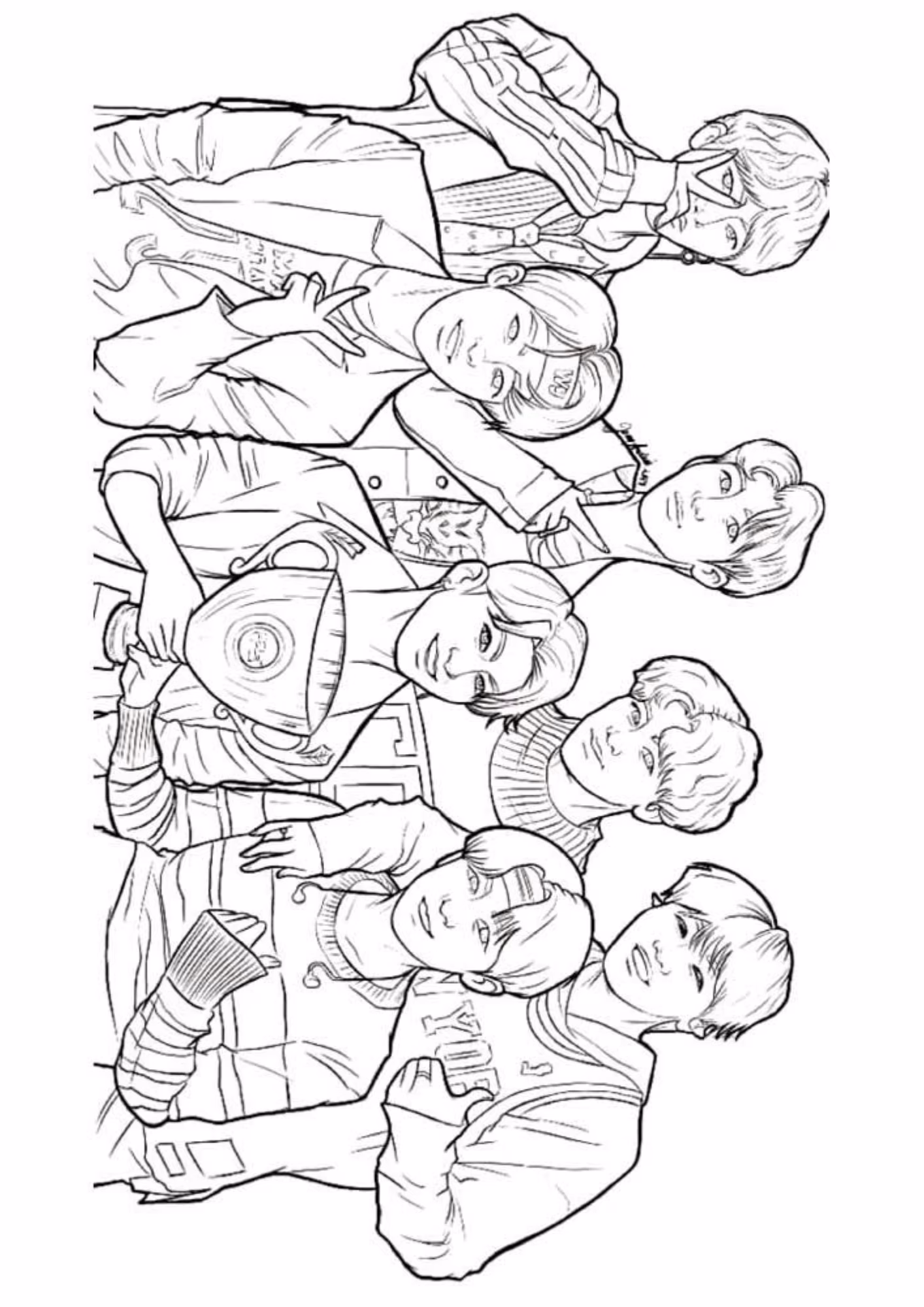 Bts e para colorir — desenho para imprimir